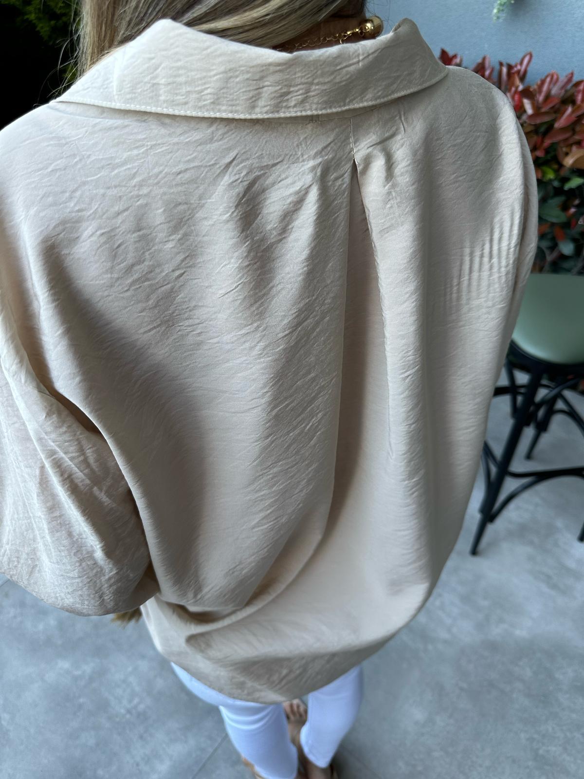 Cepli Oversize Ayrobin Gömlek Kremgmlk2115kd