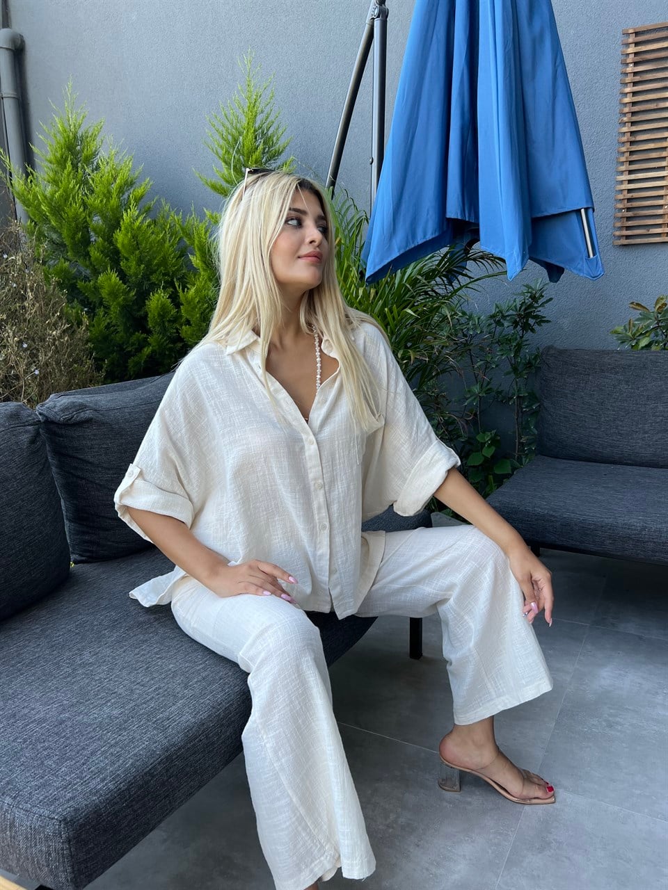 Clara Taş Keten Takım