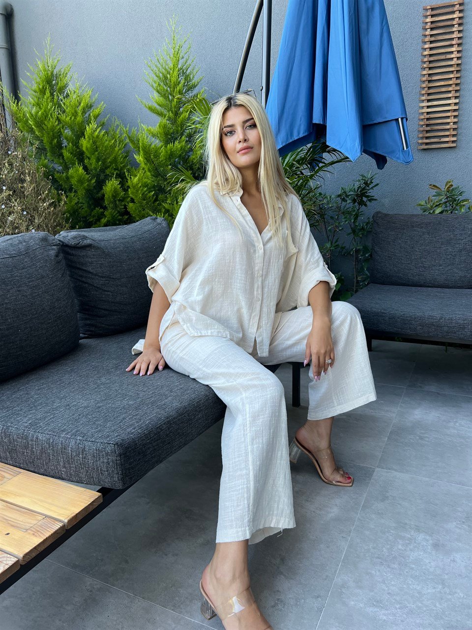 Clara Taş Keten Takım