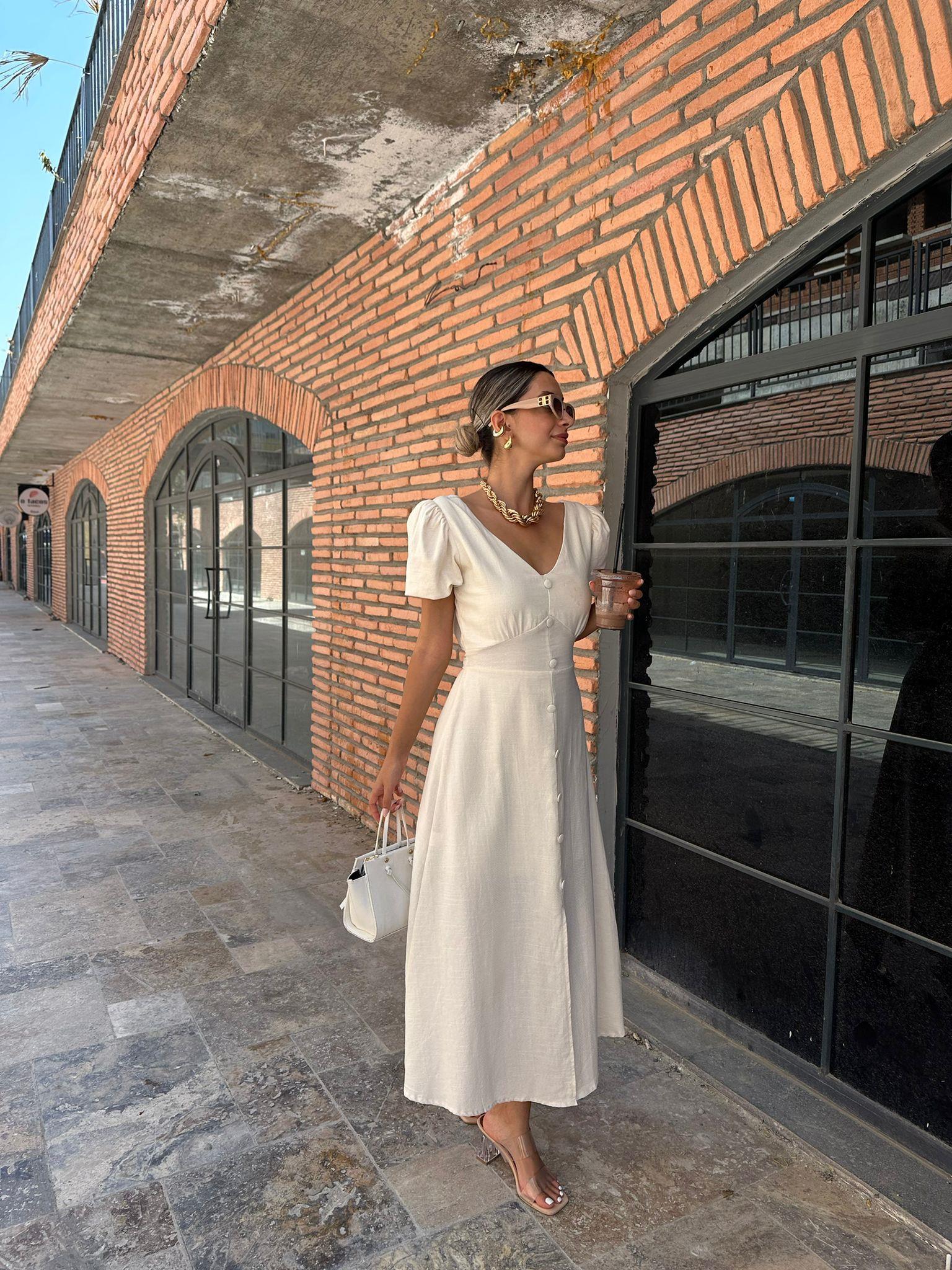 Diana Krem Keten Elbise  070621124