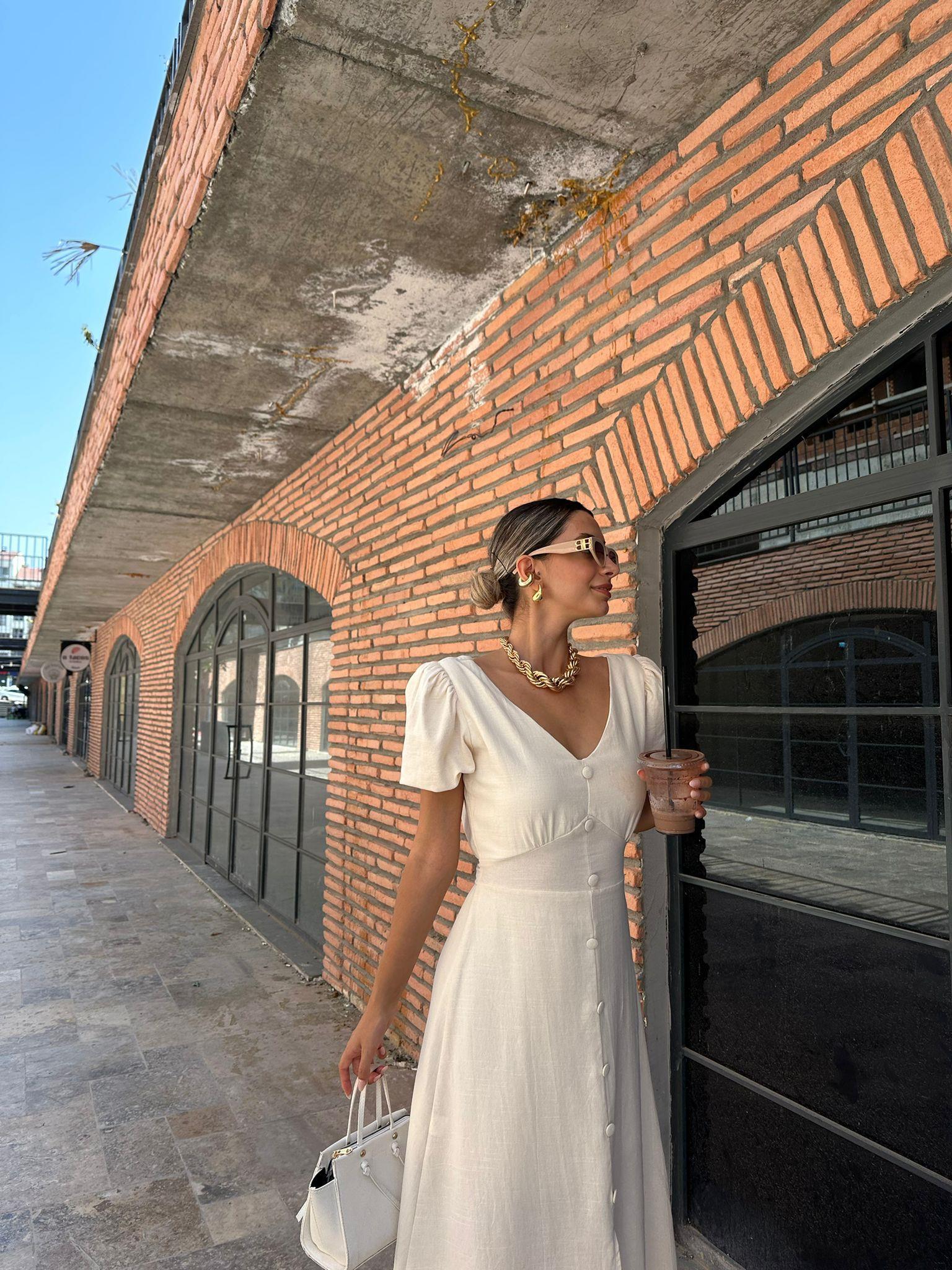 Diana Krem Keten Elbise  070621124