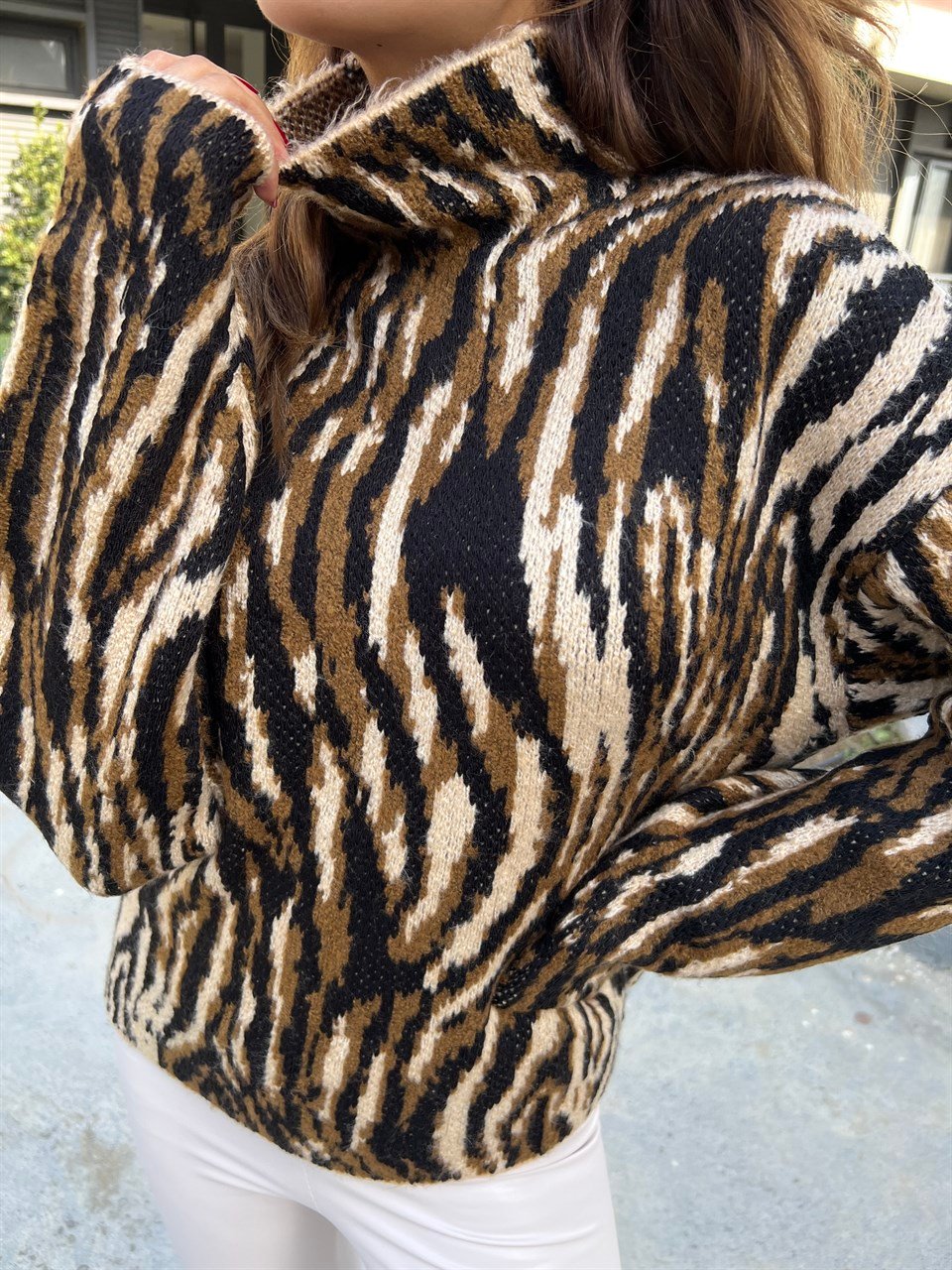 Dik Yaka Zebra Desen Kazak