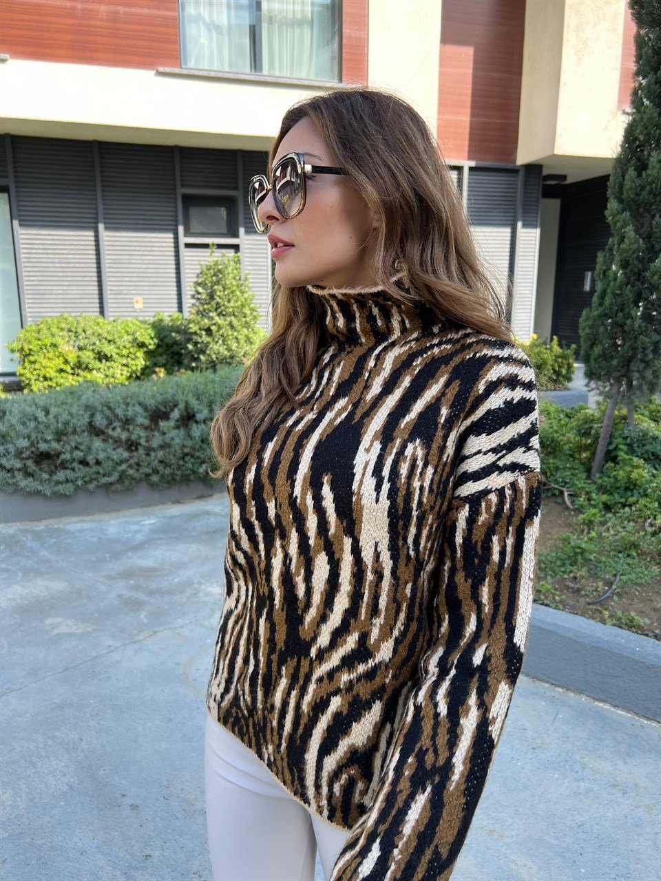 Dik Yaka Zebra Desen Kazak