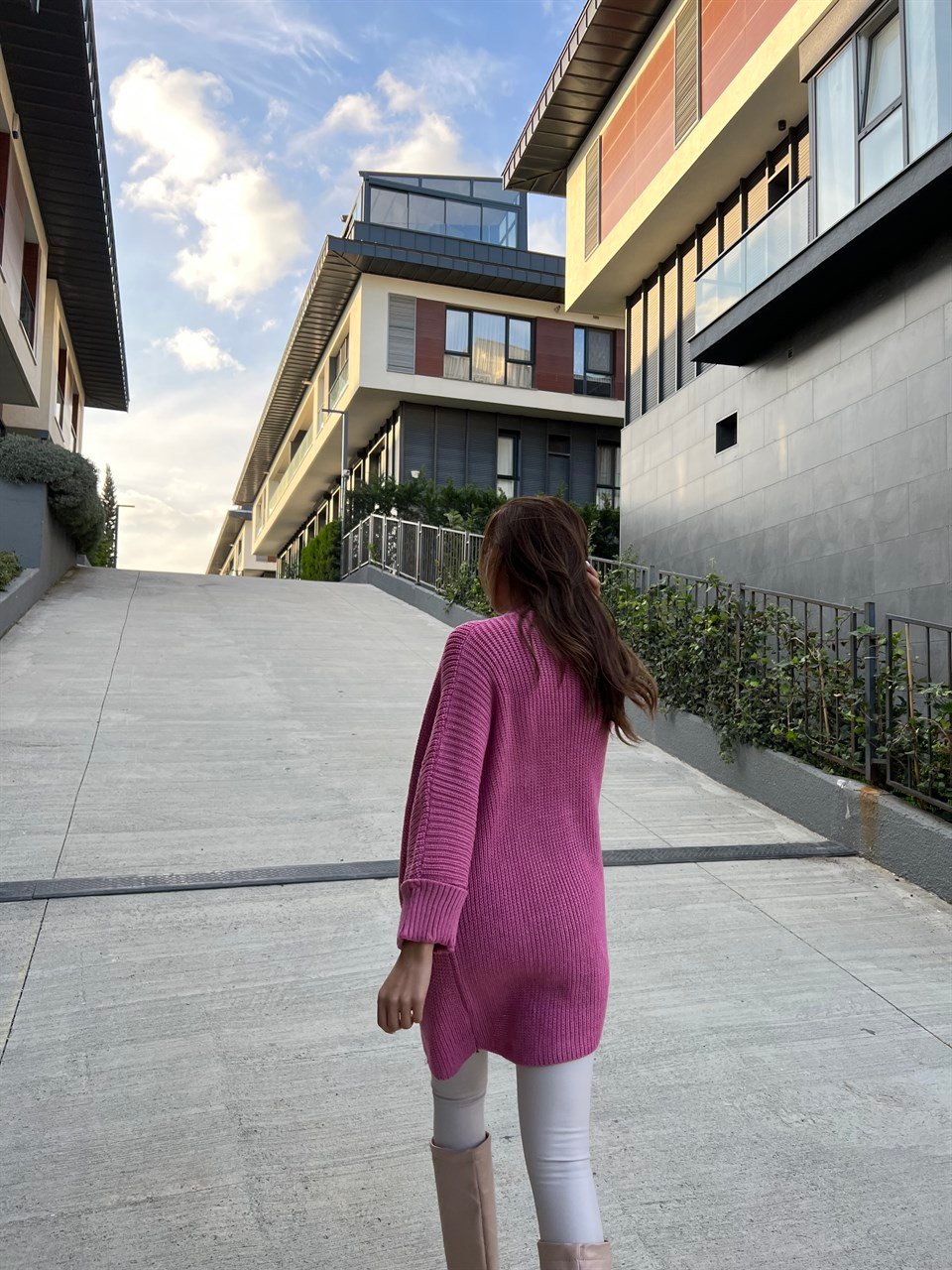 Duble Kol Pembe Hırka