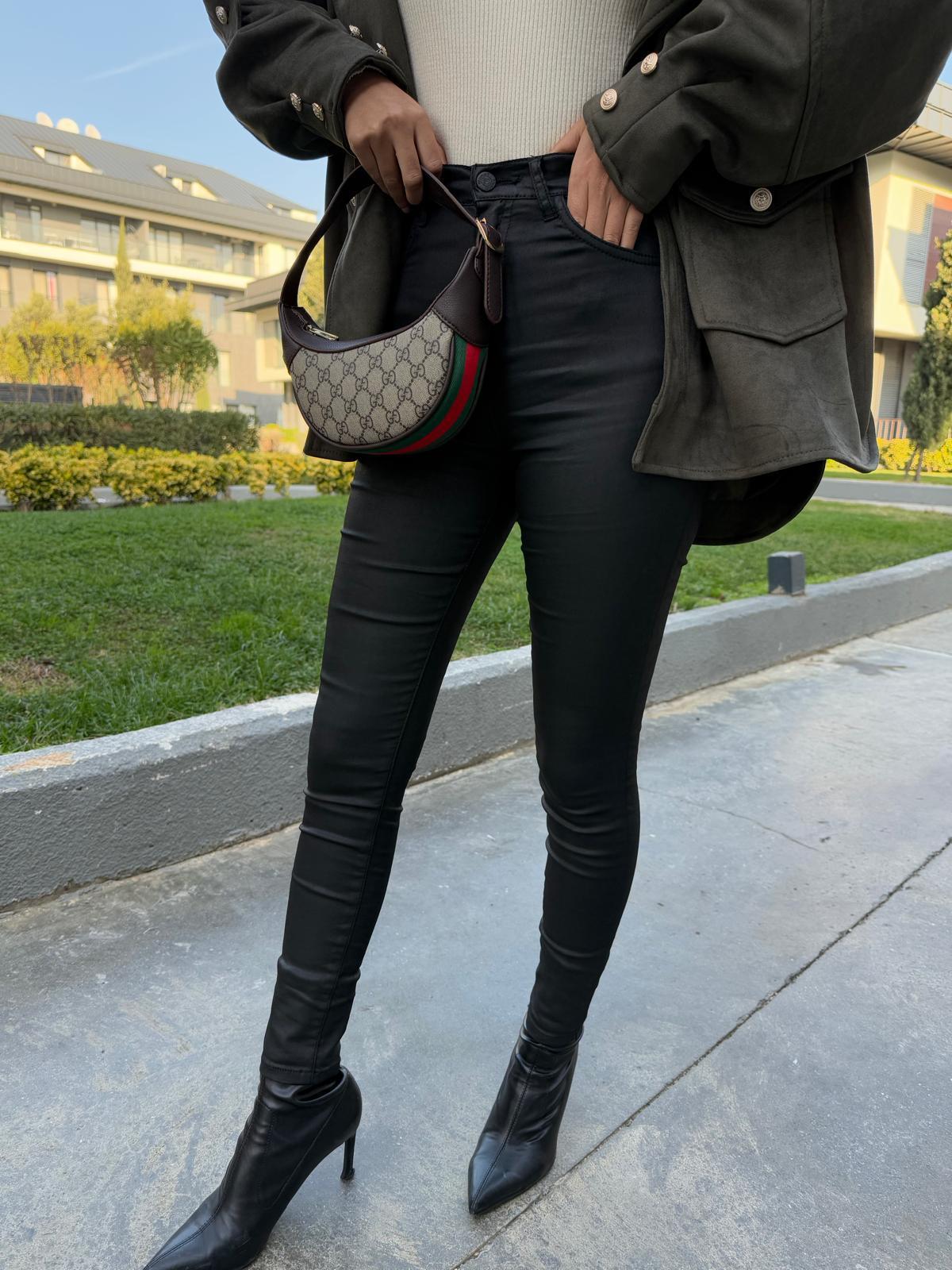 Efsane Kalıp Mumlu Siyah Jean pnt2070rvd