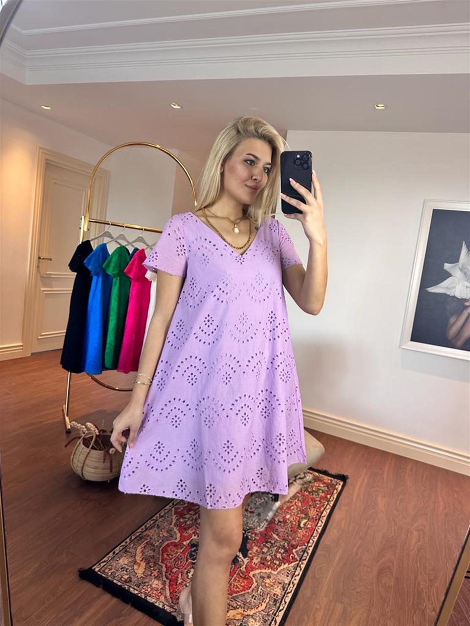 Emily Astarlı Fisto Elbise Lila 1505234