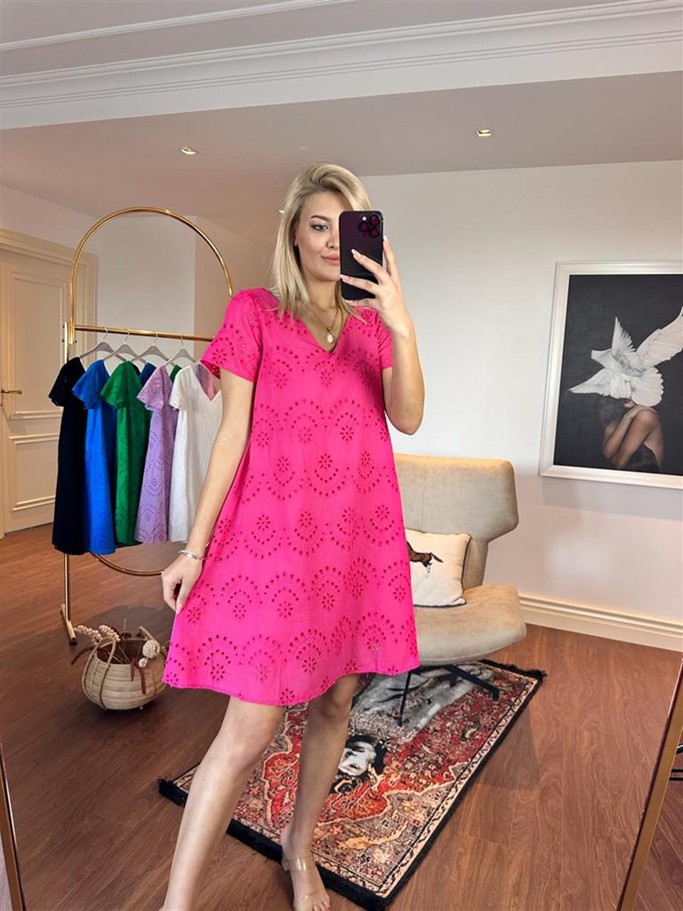 Emily Astarlı Fisto Elbise Pembe 1505234