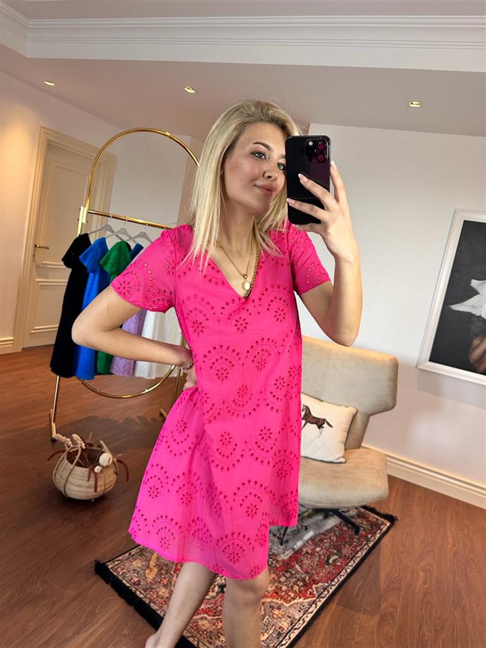 Emily Astarlı Fisto Elbise Pembe 1505234