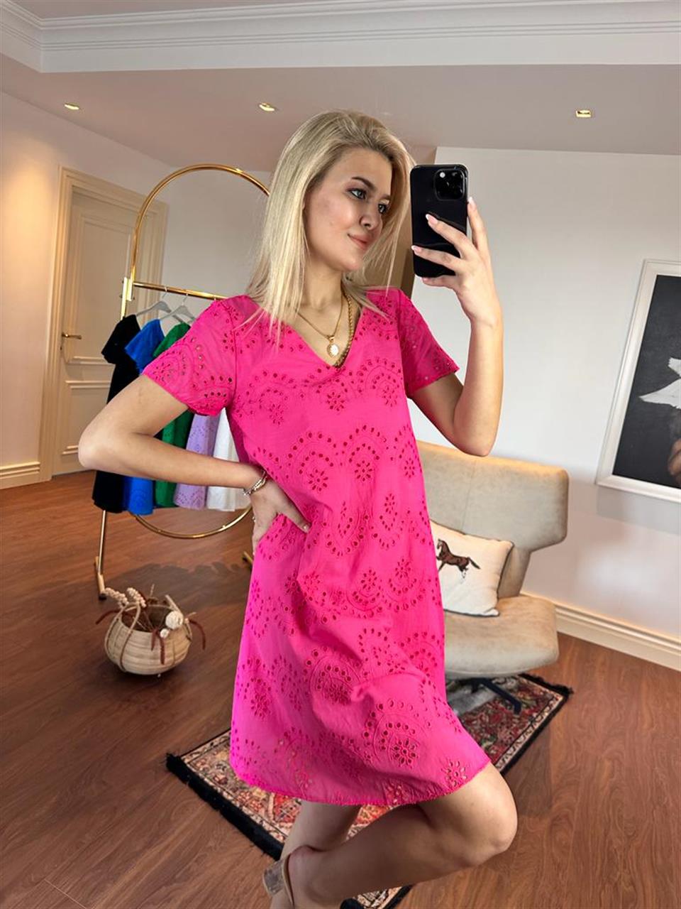 Emily Astarlı Fisto Elbise Pembe 1505234