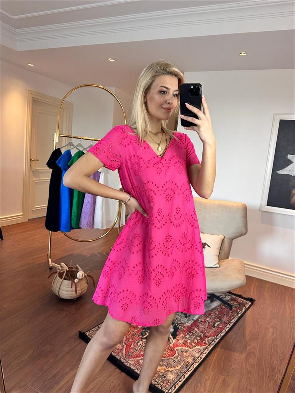 Emily Astarlı Fisto Elbise Pembe 1505234