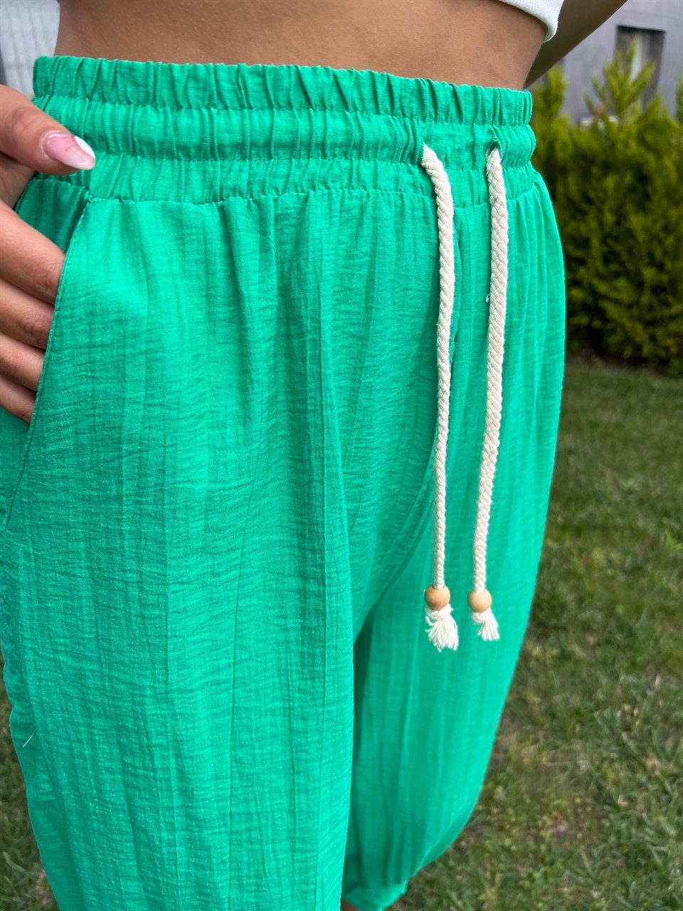 Emma Paça Pilili Yeşil Pantolon