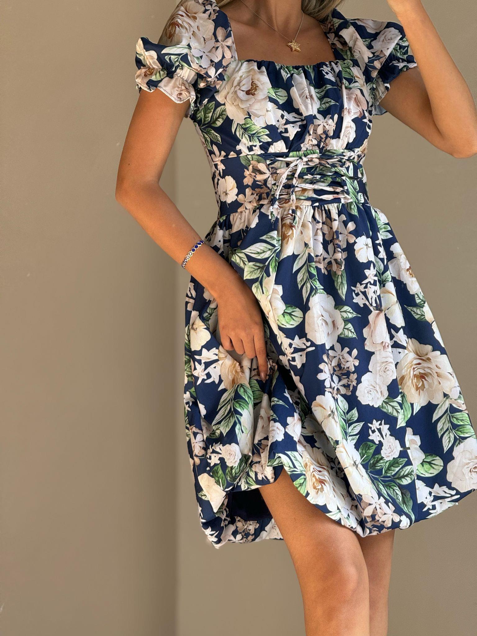 Erina Balon Etekli Çiçekli Elbise 07062188