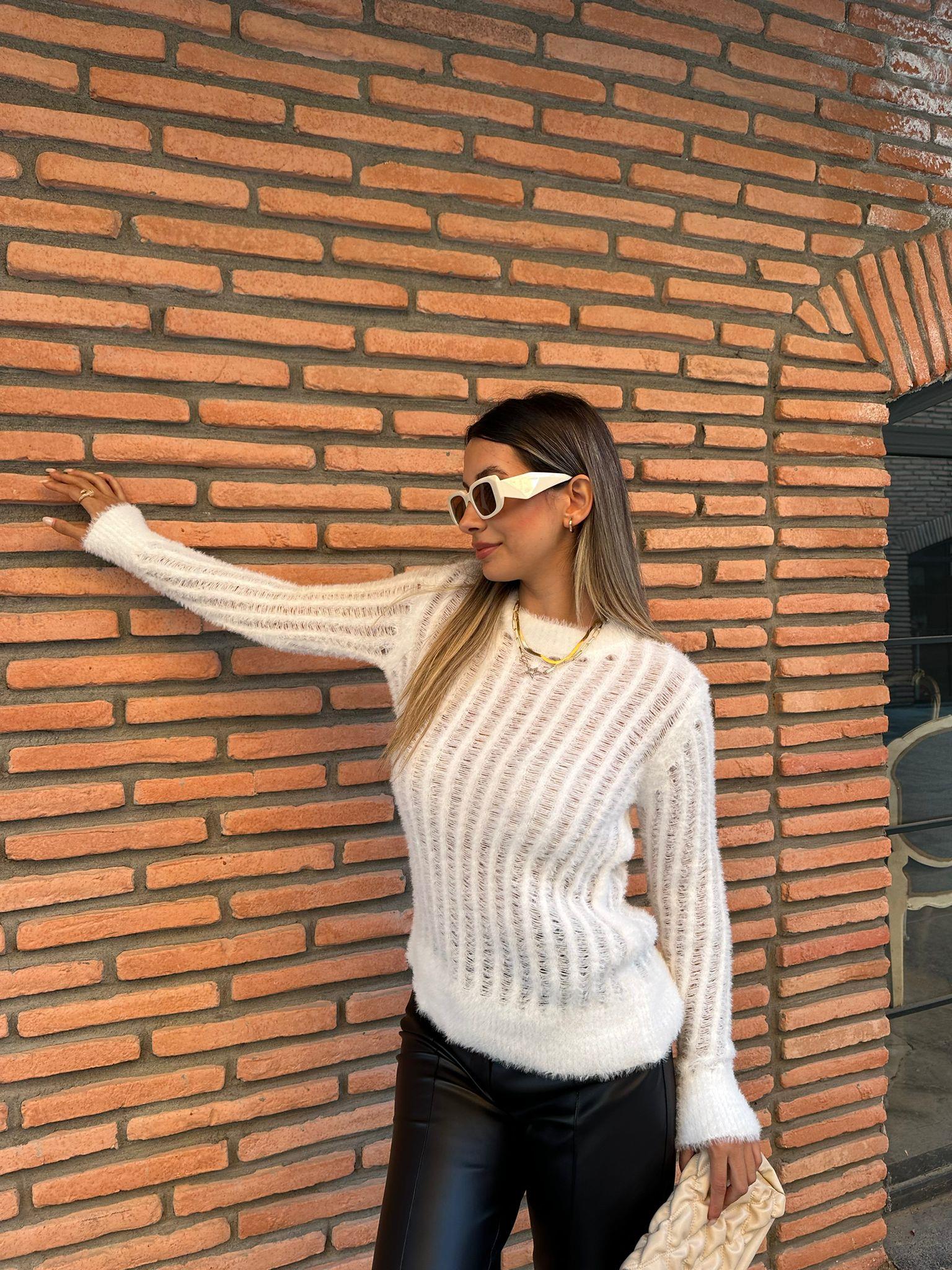 Estela Beyaz Triko Kazak kzk1021bndt