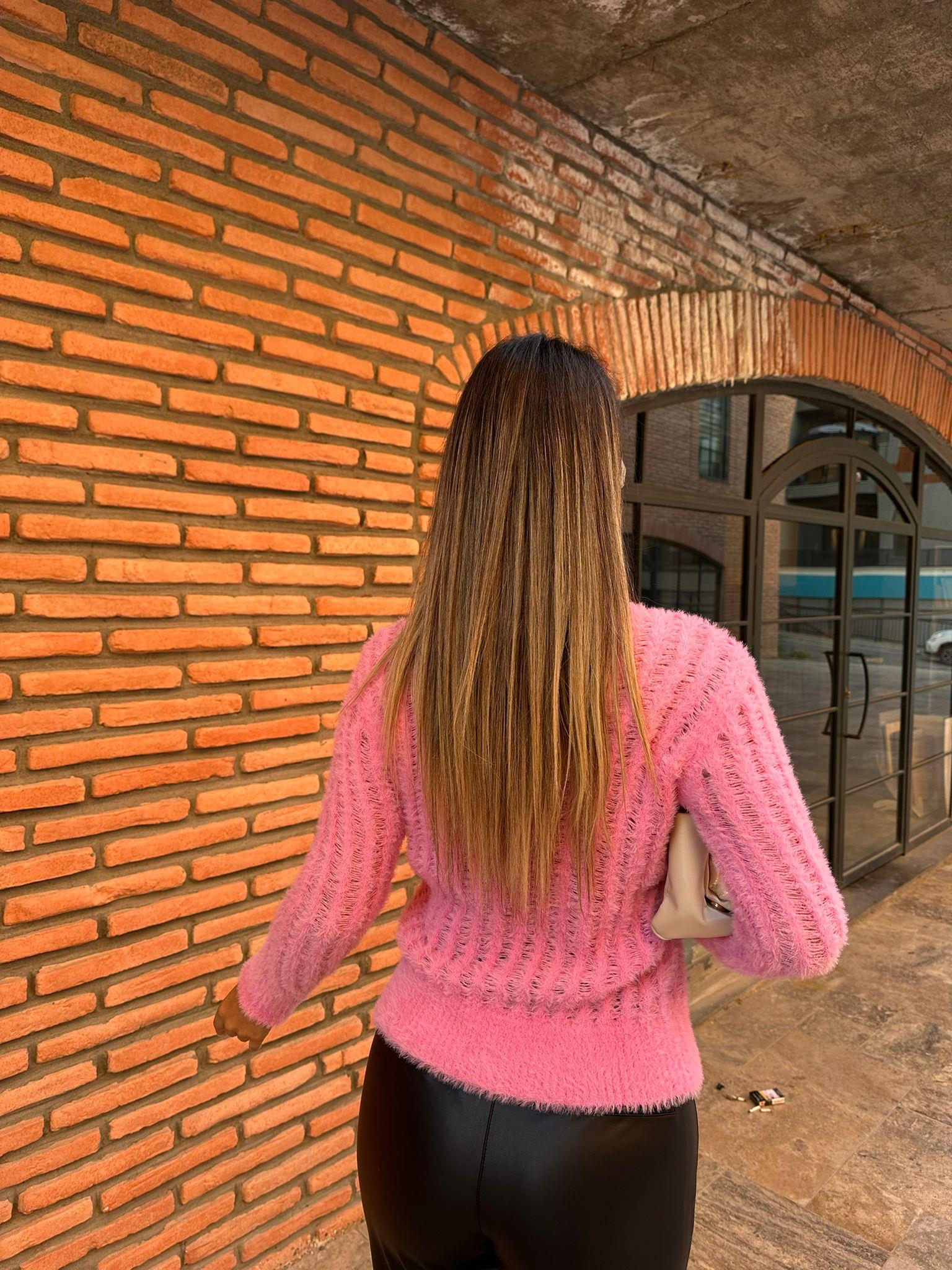 Estela Pembe Triko Kazak kzk1021bndt