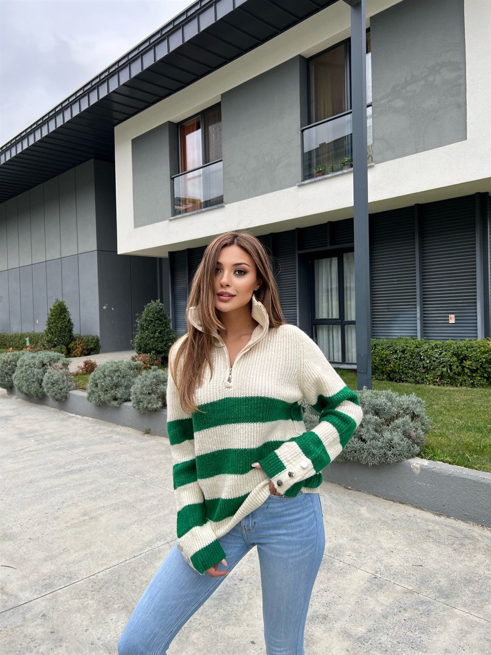 Fermuarlı Boğazlı Yumoş Kazak