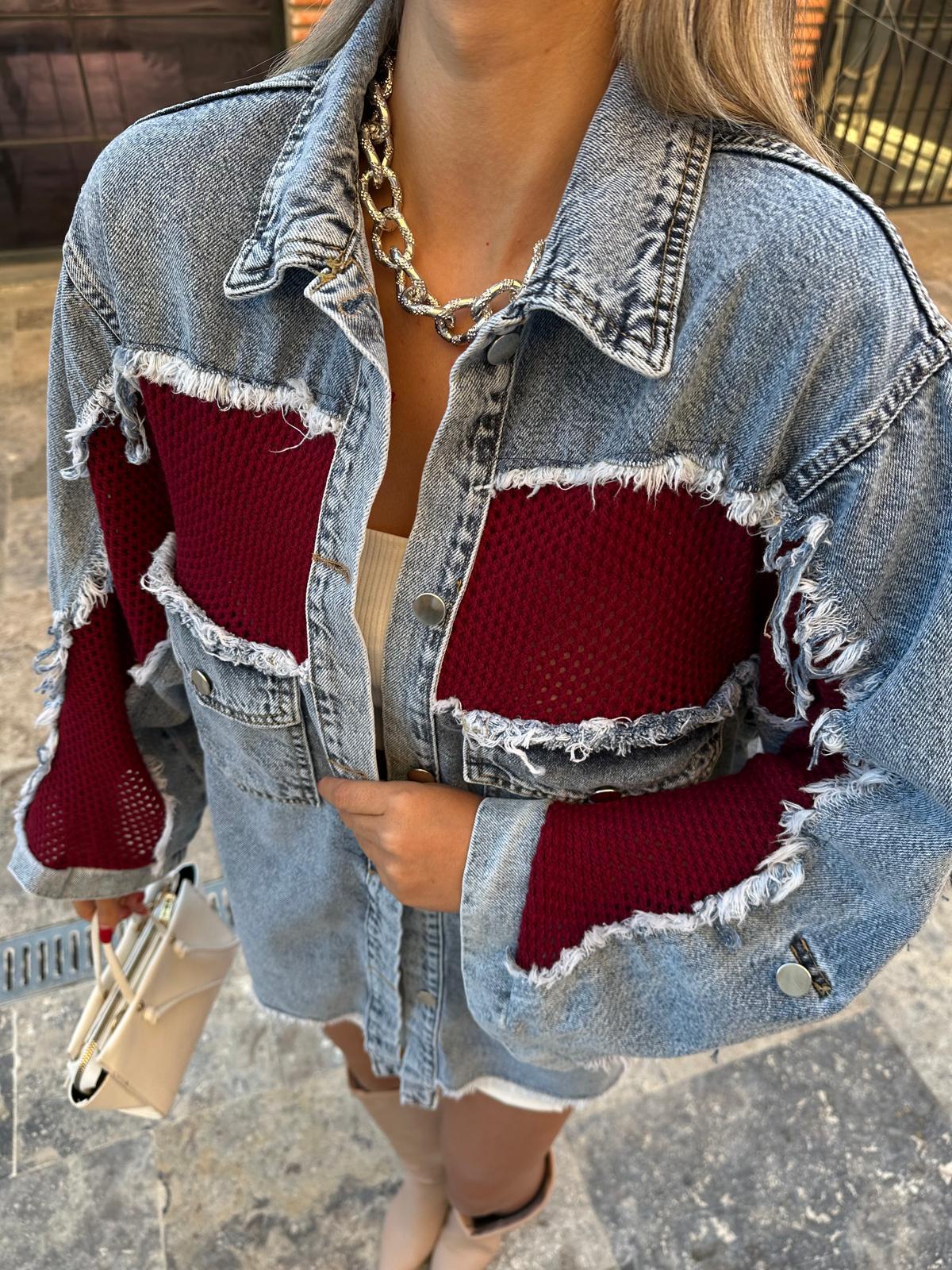 File Garni Jean Ceket Bordo hrk1079rvd