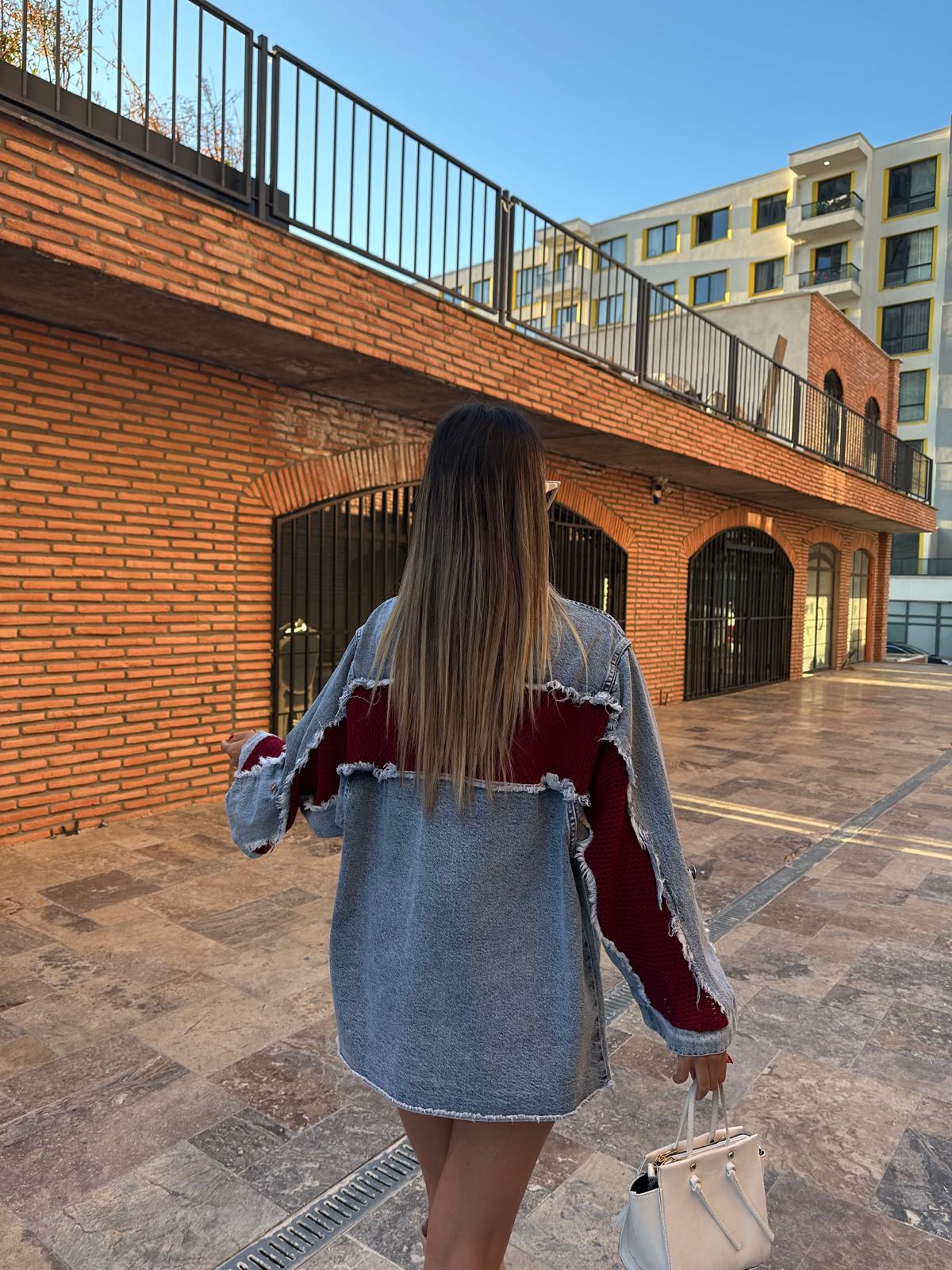 File Garni Jean Ceket Bordo hrk1079rvd