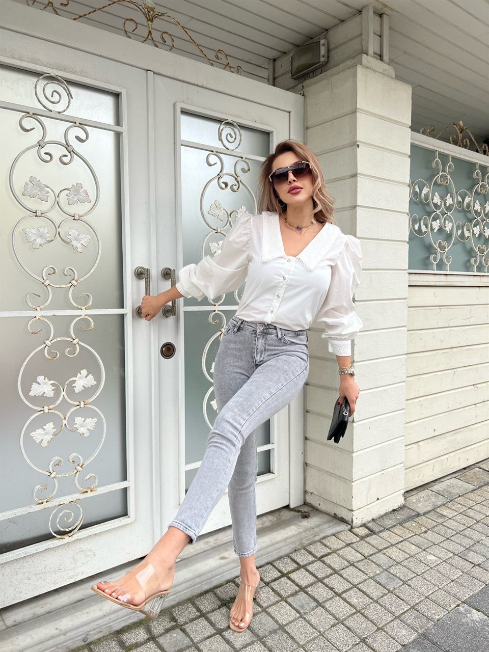 Füme Yıkamalı Skinny Likralı Jean