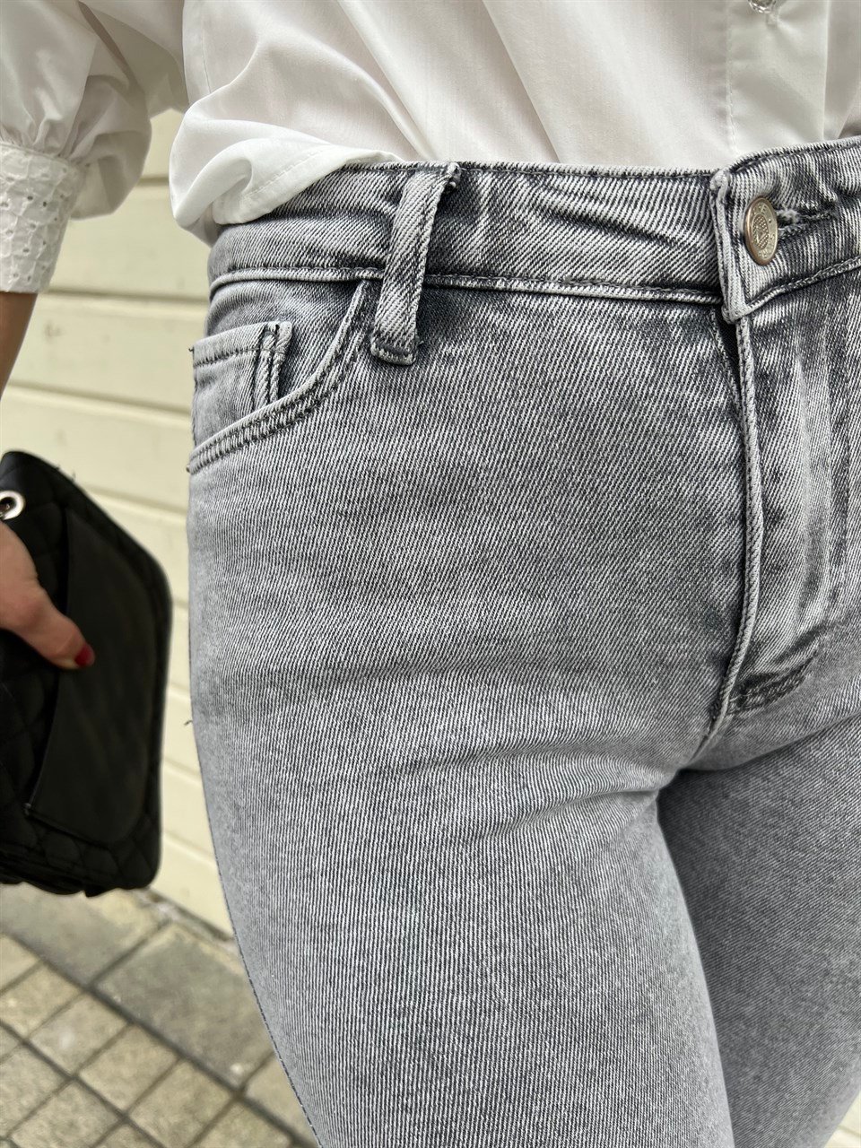 Füme Yıkamalı Skinny Likralı Jean