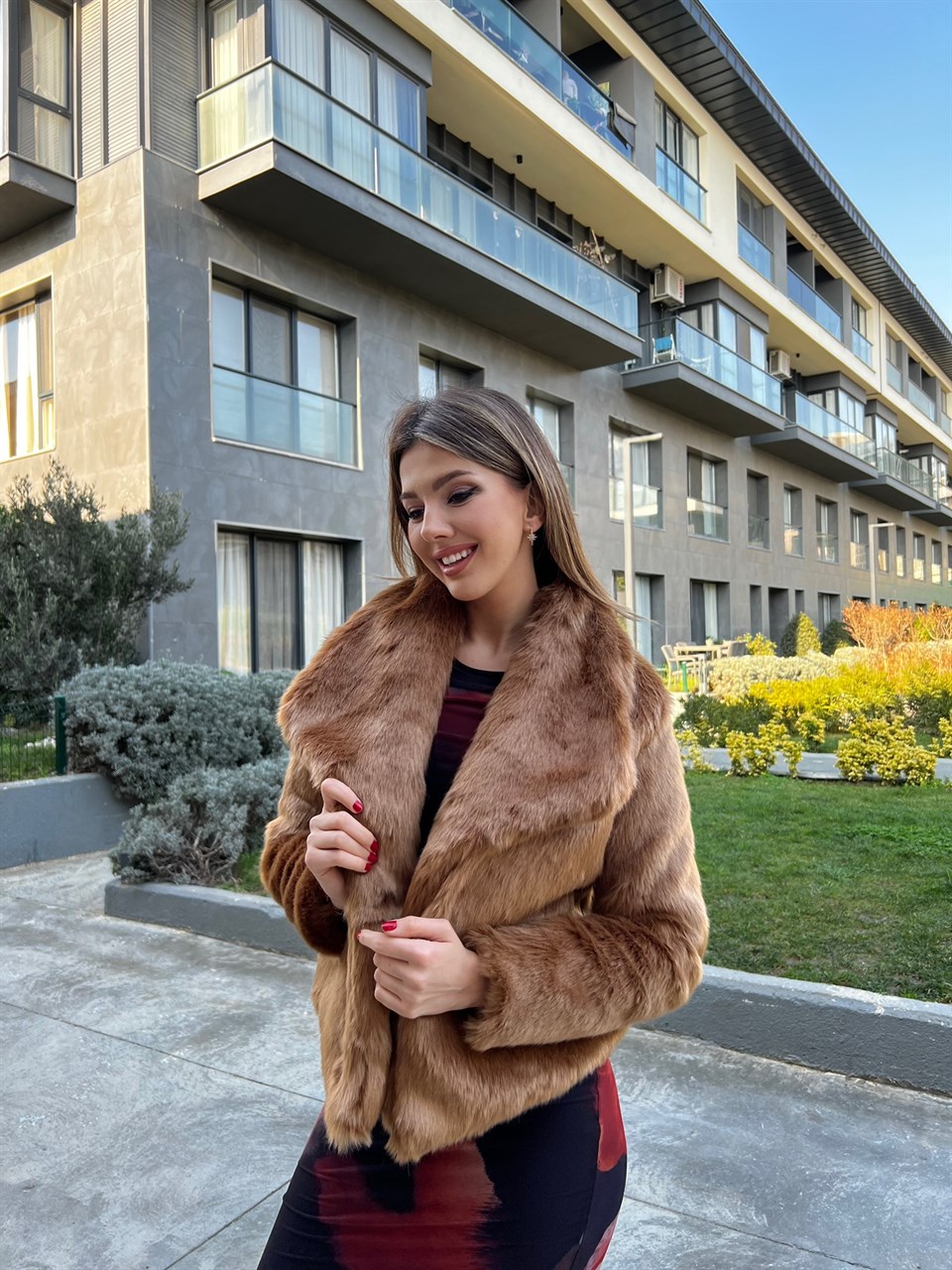 Geniş Yaka Vip Kalite Camel Kürk 1964