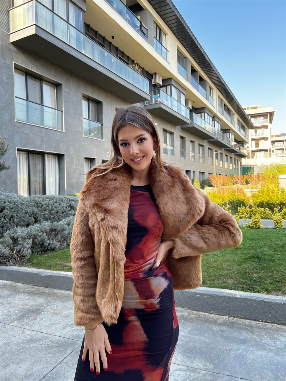Geniş Yaka Vip Kalite Camel Kürk 1964