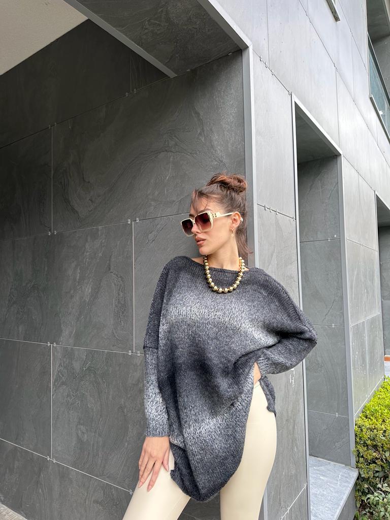 Gloom Degrade Geçişli Oversize Gri Triko 1707457