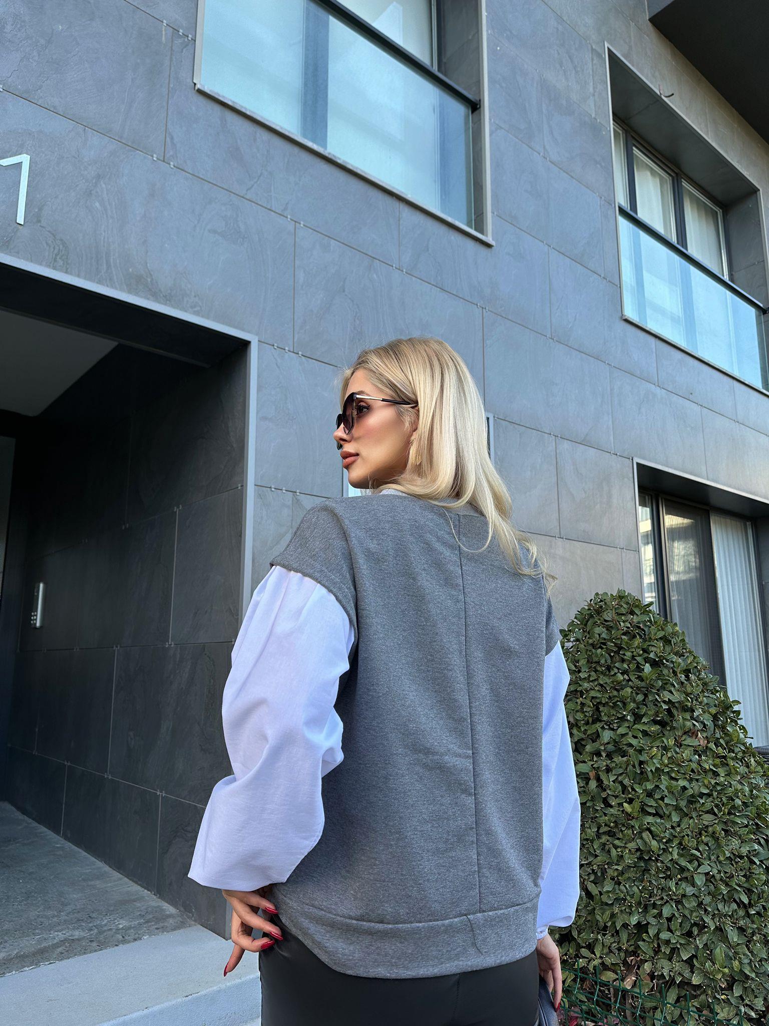 Gold Düğme Aksesuarlı Gömlek Kol Sweat 1707580
