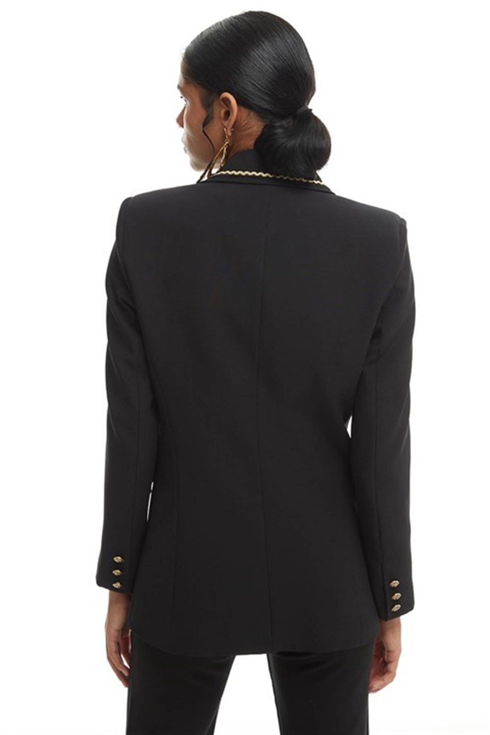 Gold Düğmeli Blazer Ceket Siyah 23K51129-001
