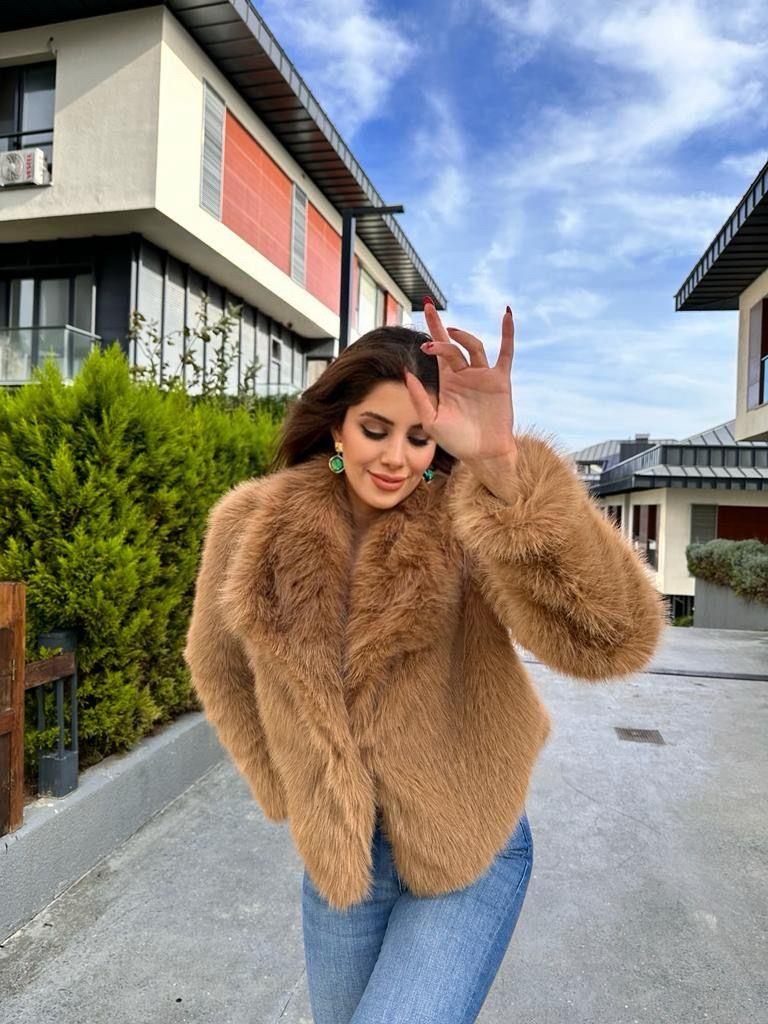 Hilda Zra Model Şal Yaka Camel Kürk 1707434