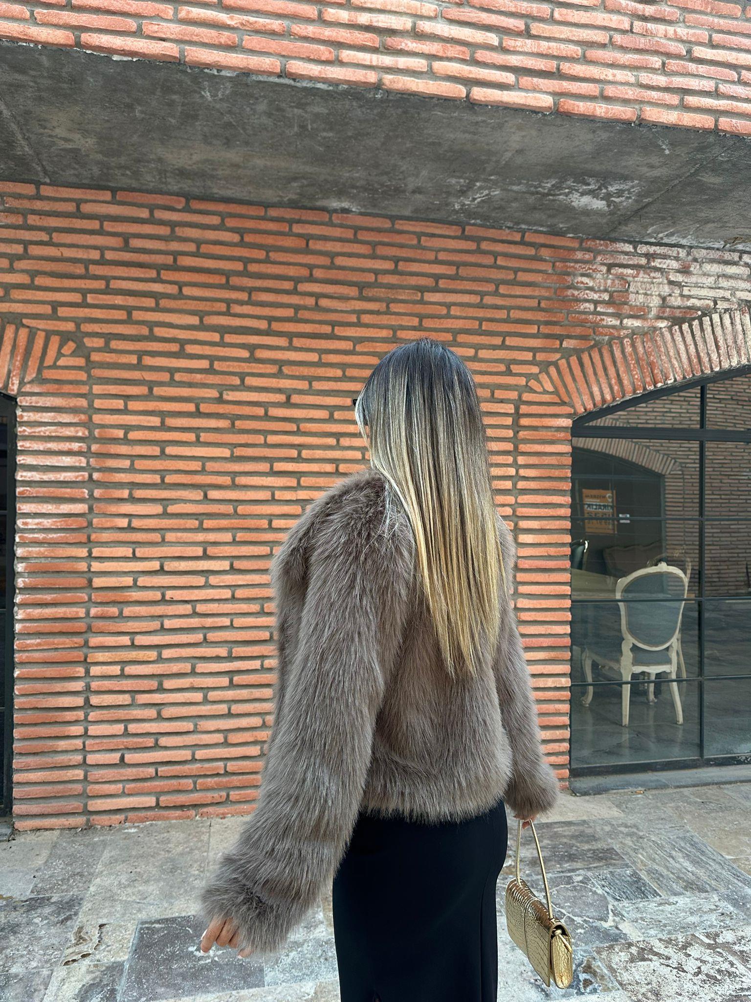 Hilda Zra Model Şal Yaka Kahverengi Kürk 1707434