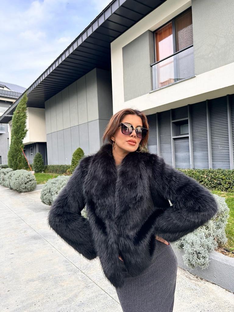 Hilda Zra Model Şal Yaka Siyah Kürk 1707434