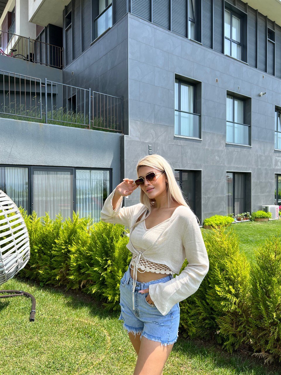Ice Blue Jean Şort