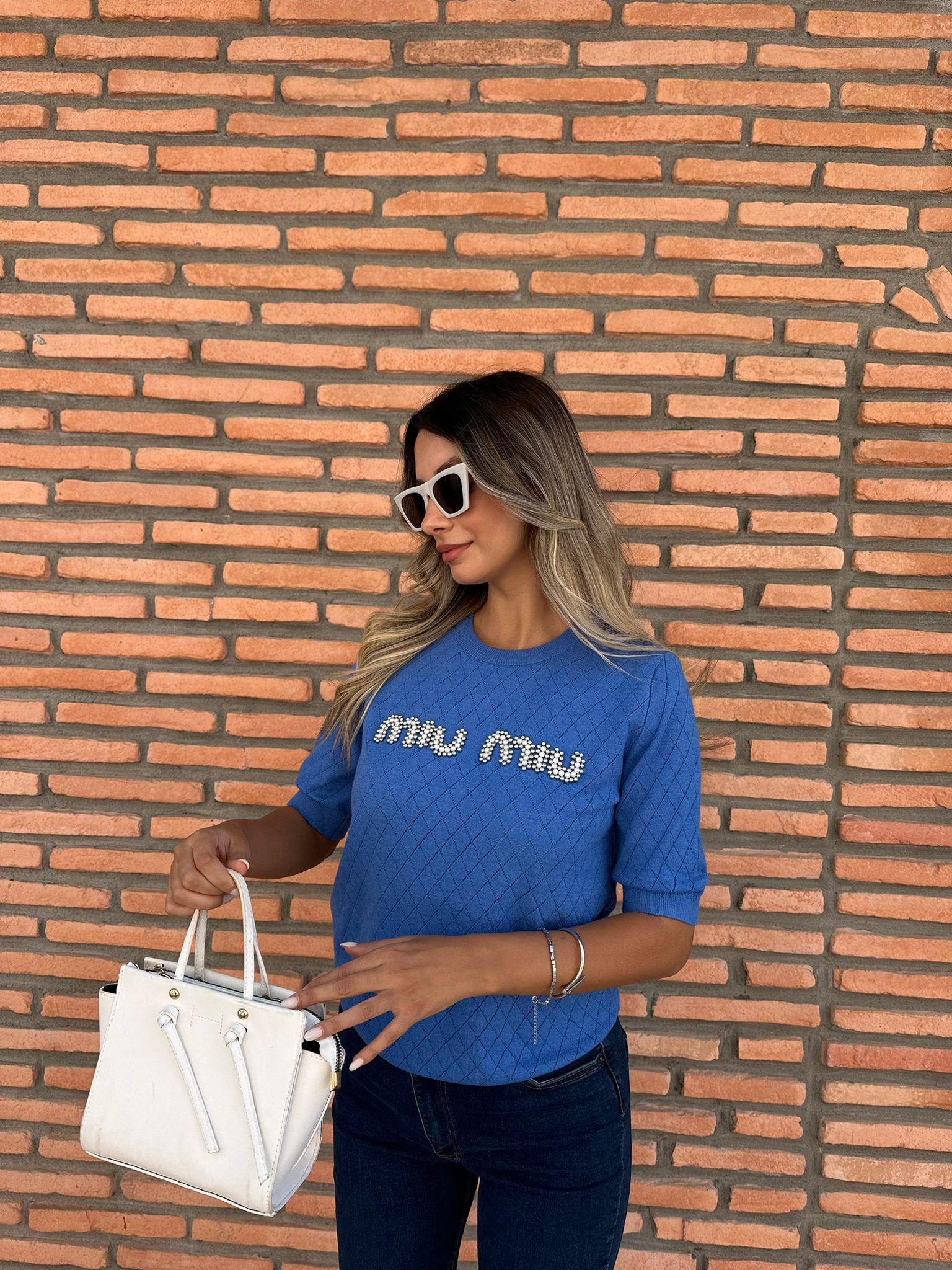 İnci Yazılı Marka Bluz Saks 0706273