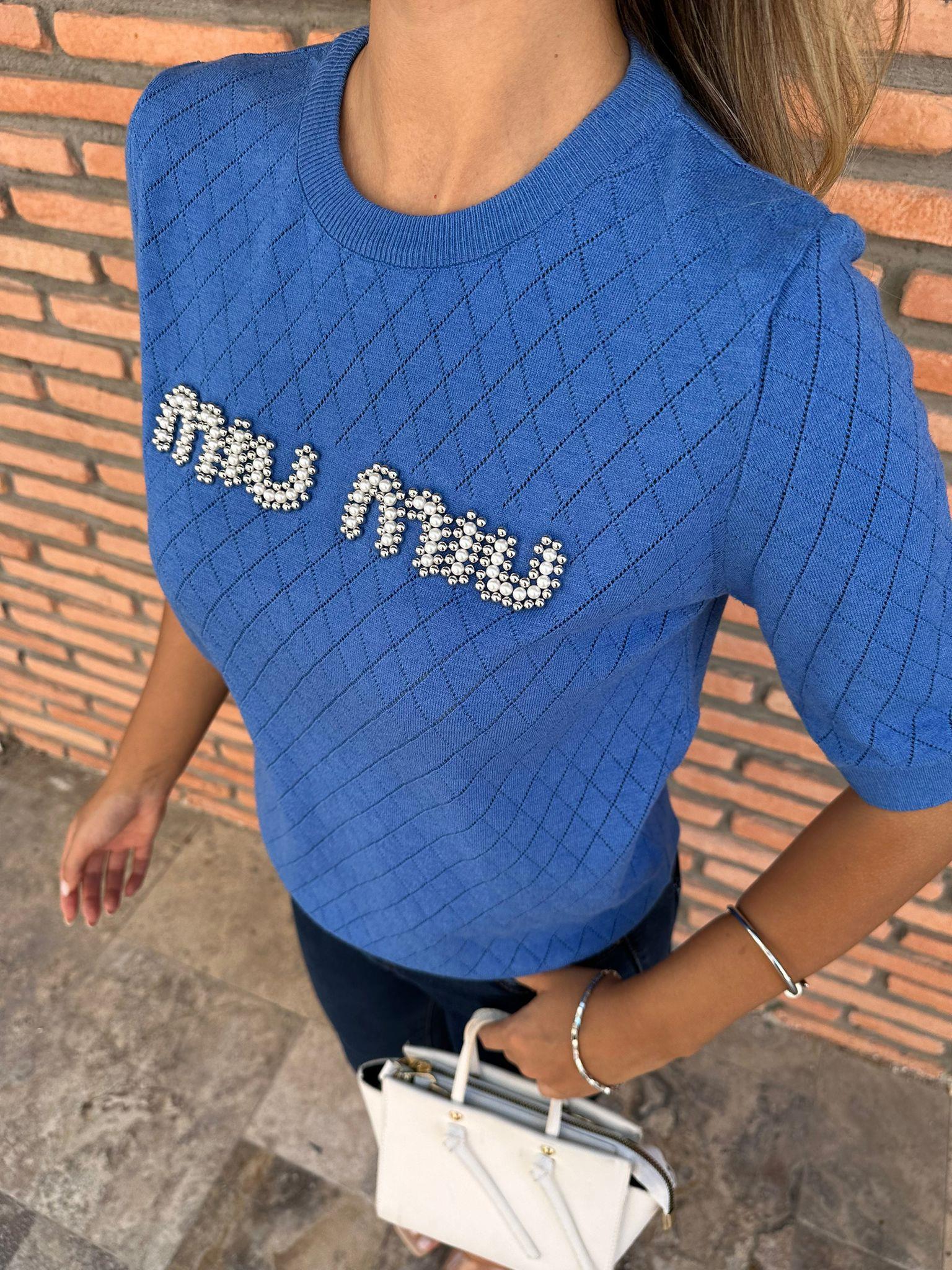 İnci Yazılı Marka Bluz Saks 0706273