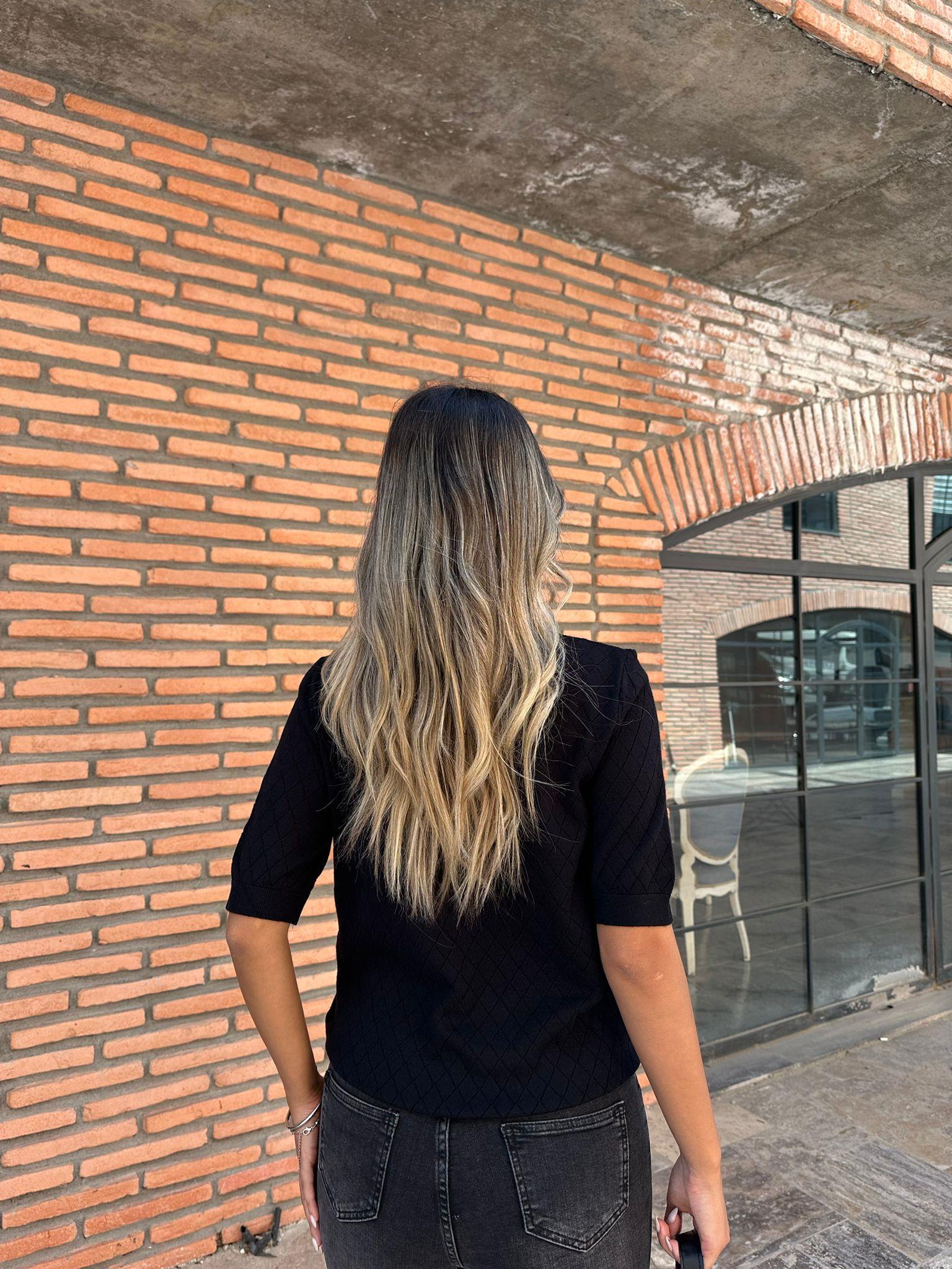 İnci Yazılı Marka Bluz Siyah 0706273