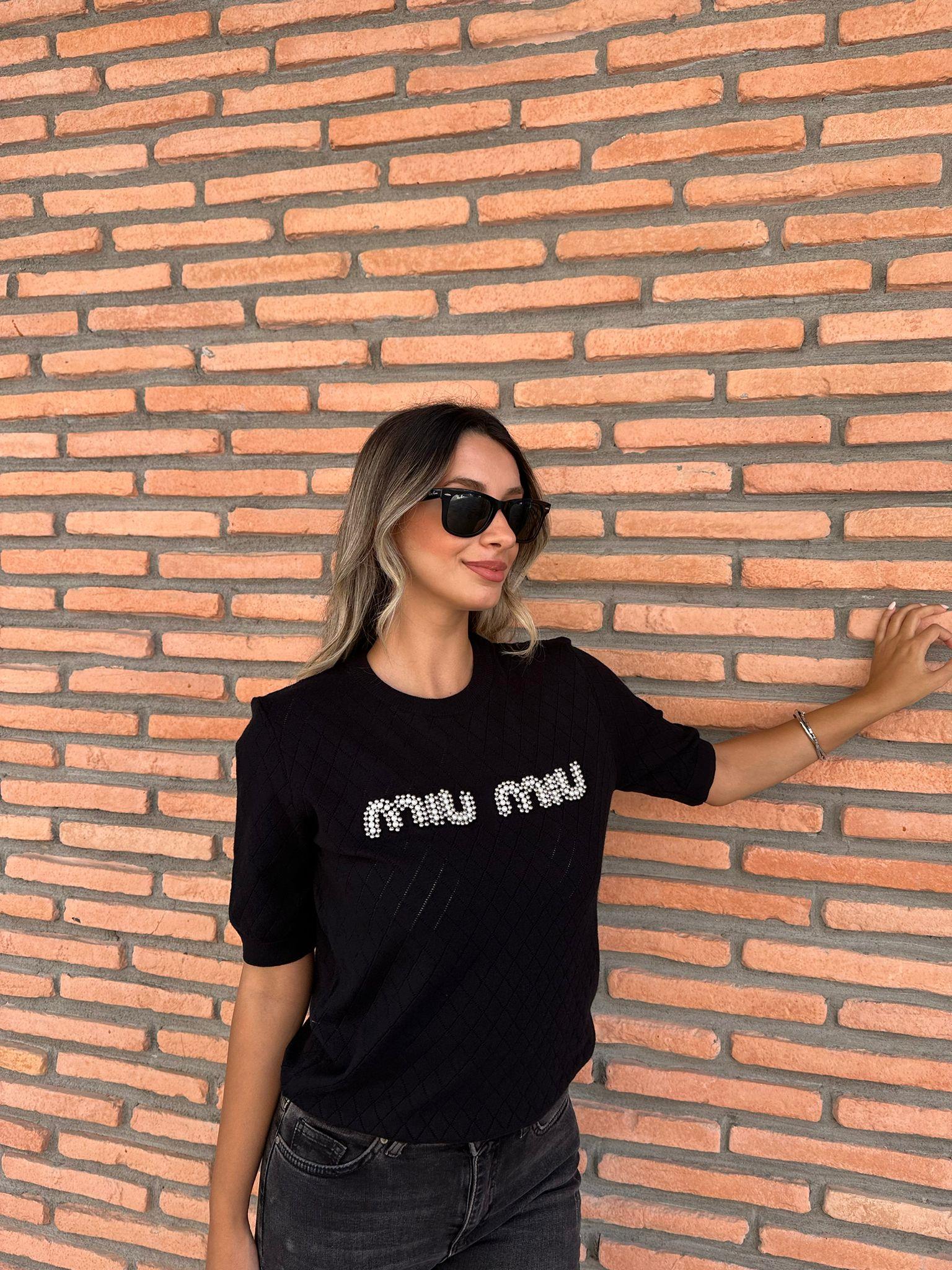 İnci Yazılı Marka Bluz Siyah 0706273