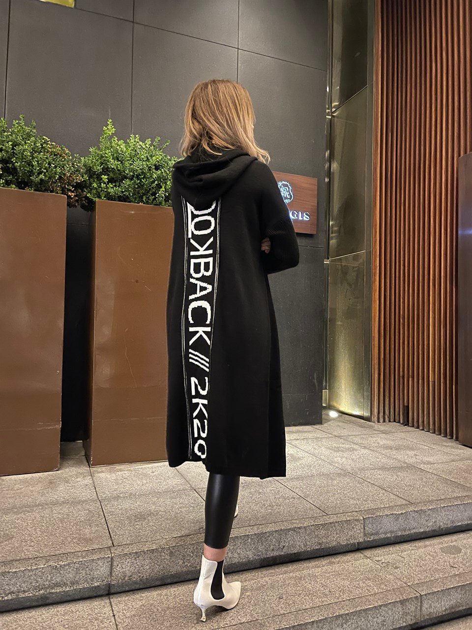 İthal Kapüşonlu Hırka Siyah