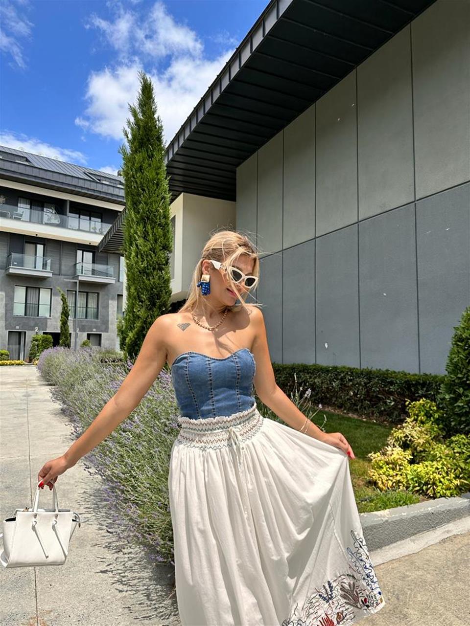 Jean Sırt Fermuarlı Büstiyer 0707298