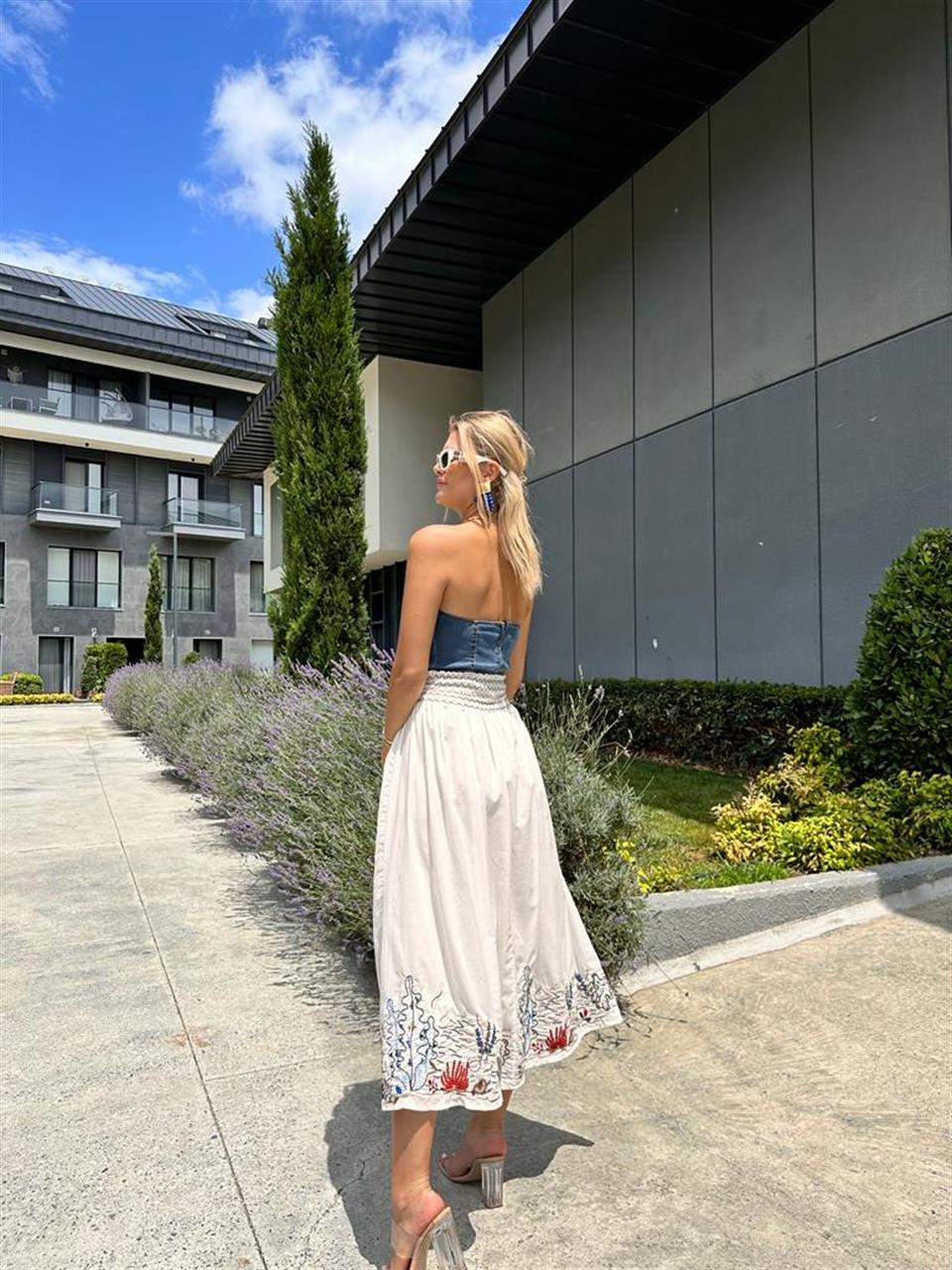 Jean Sırt Fermuarlı Büstiyer 0707298