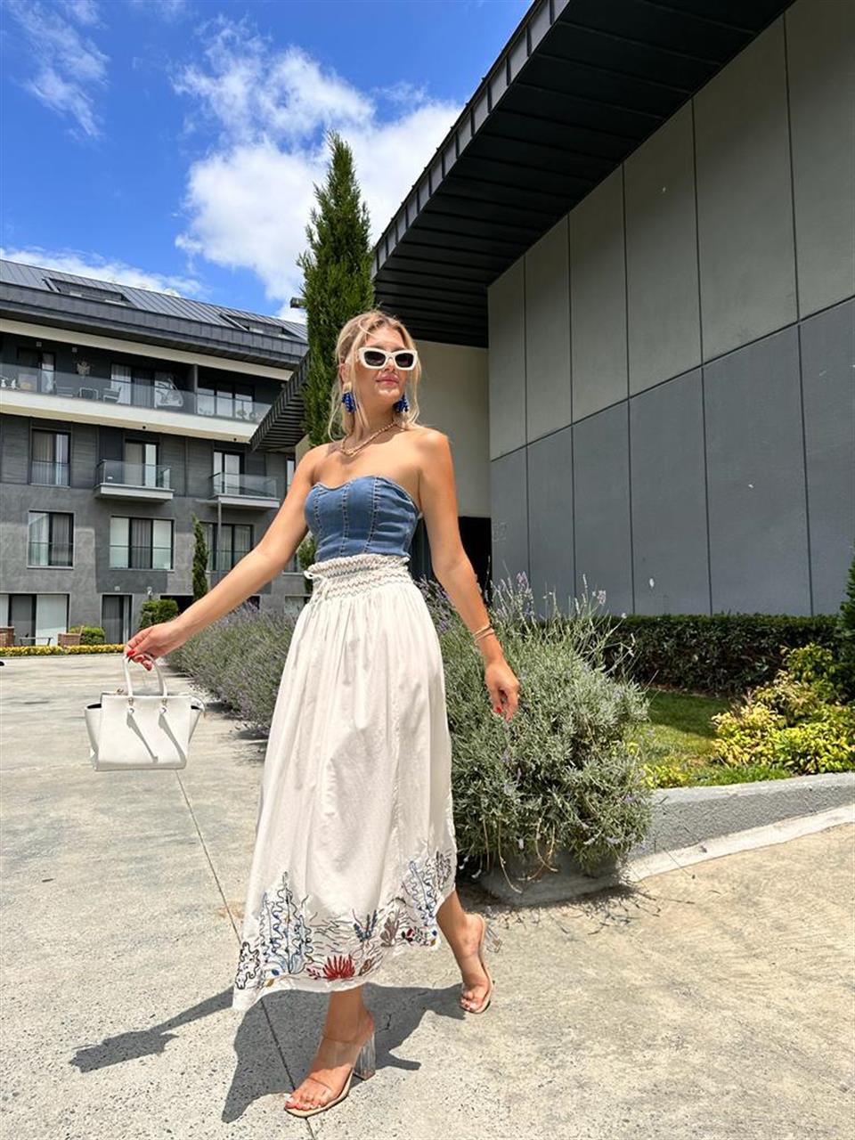 Jean Sırt Fermuarlı Büstiyer 0707298