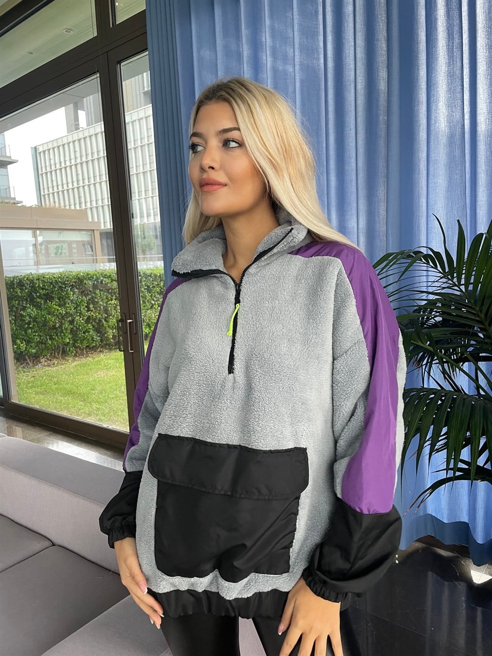 Kanguru Cep Peluş Sweat