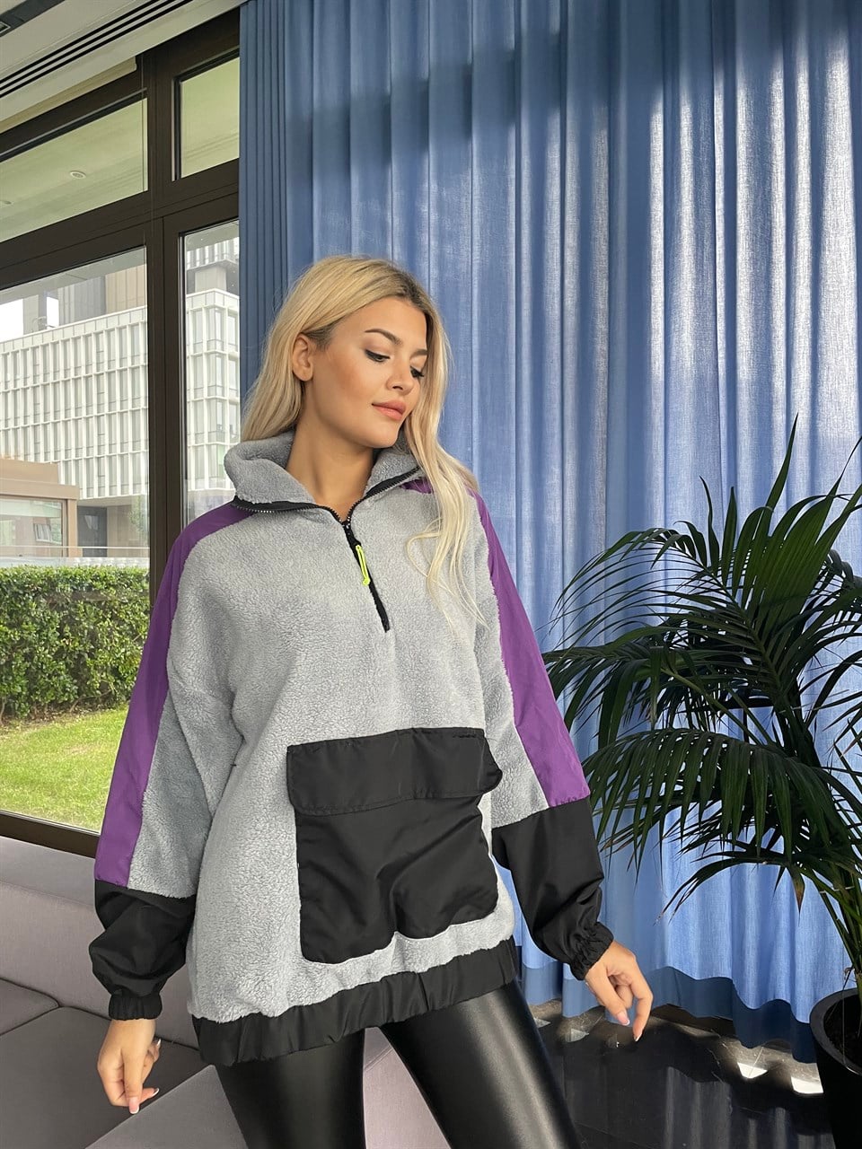 Kanguru Cep Peluş Sweat