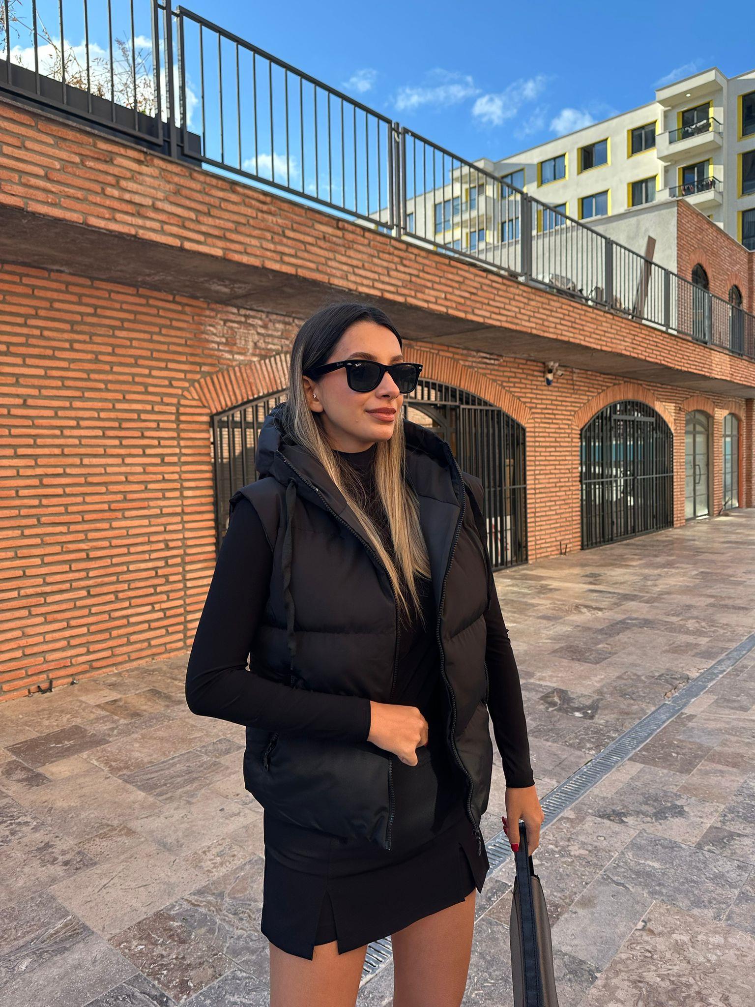 Kapüşonlu Şişme Yelek Siyah ylk1083mkrn