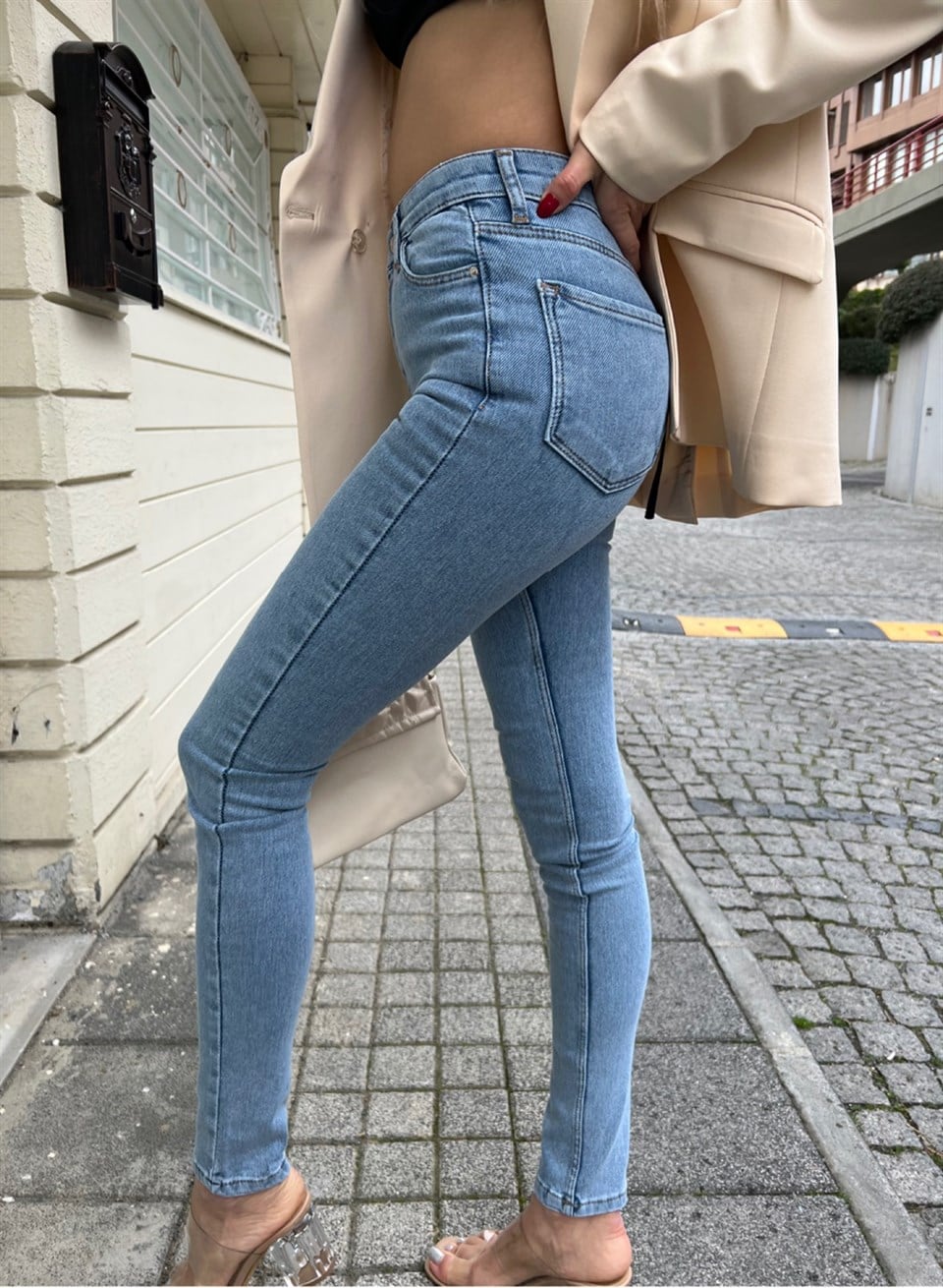 Kar Yıkama Yüksek Bel Jean Pantolon