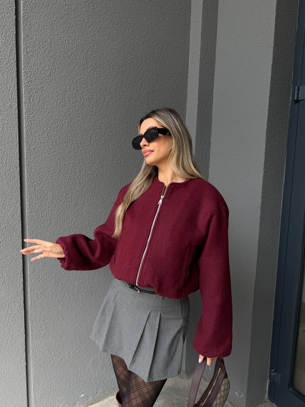 Kaşe Bomber Mont Bordo mnt2168swmn