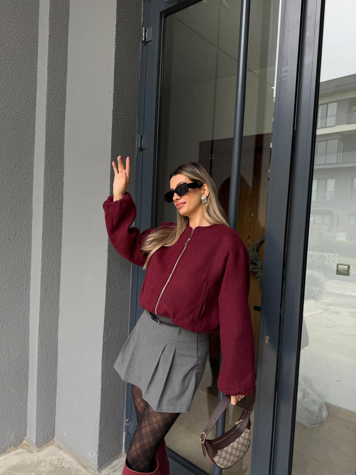 Kaşe Bomber Mont Bordo mnt2168swmn
