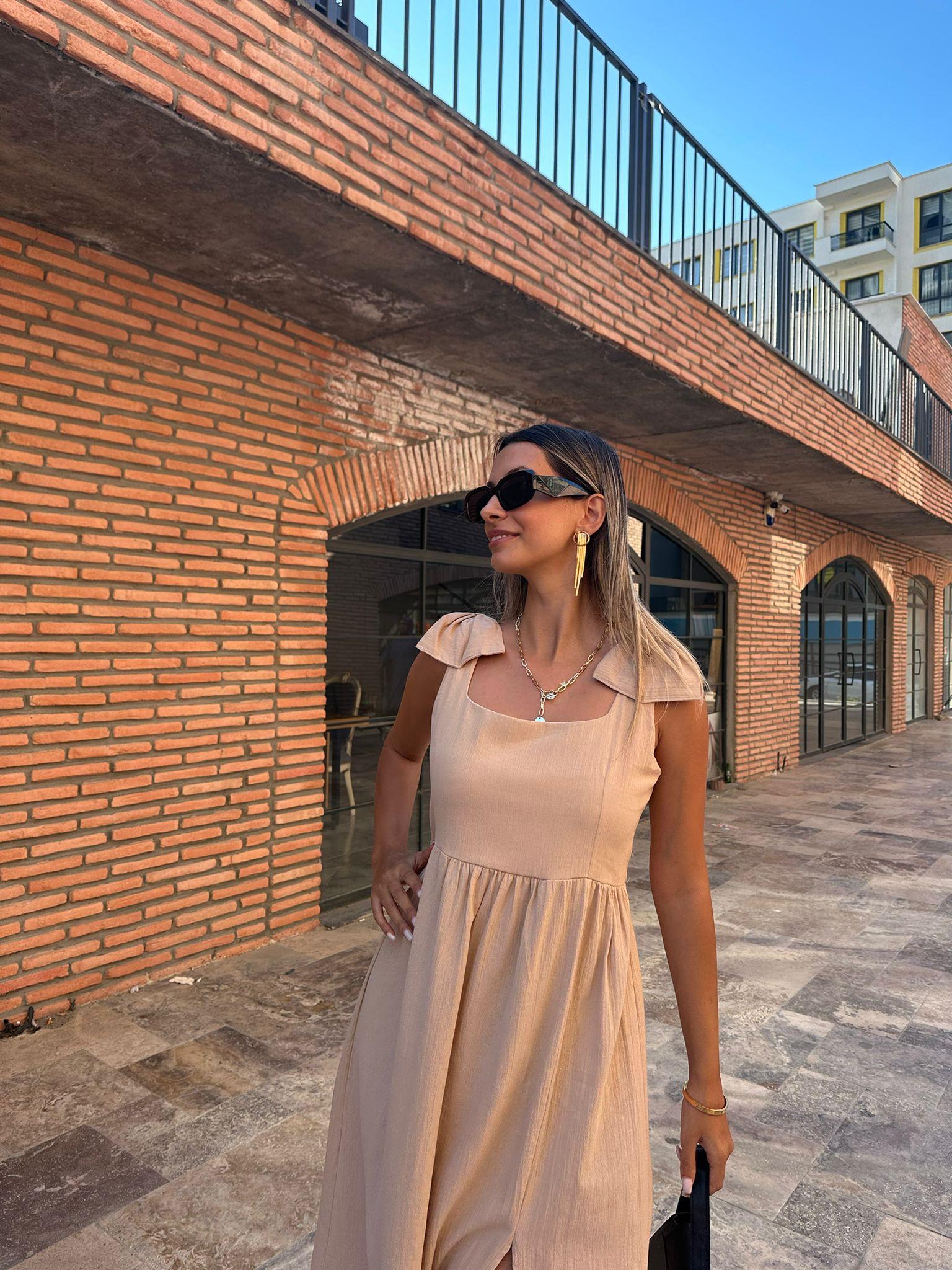 Kastina Askı Fiyonklu Vizon Elbise 070621187