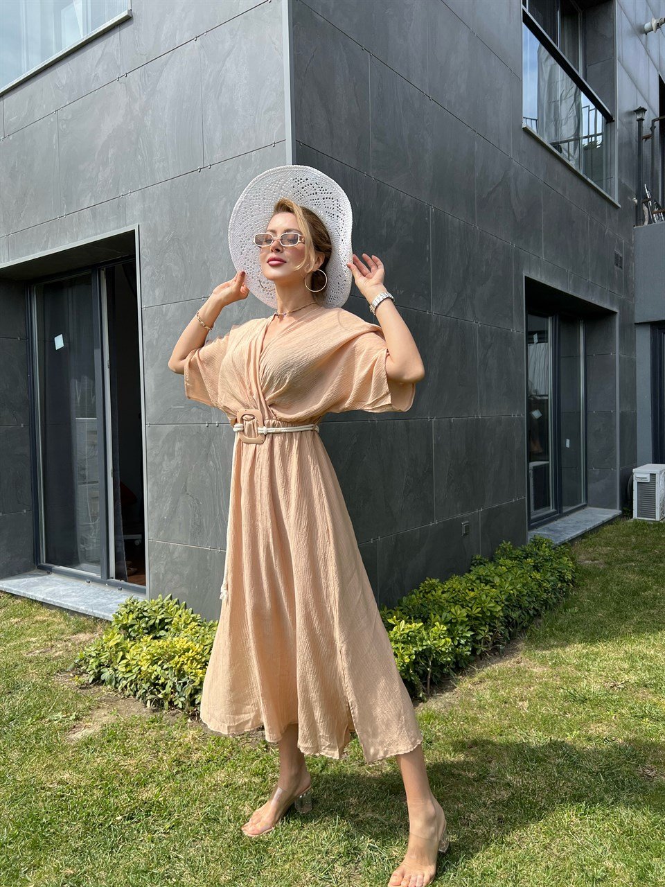 Kemerli Camel Sasha Elbise