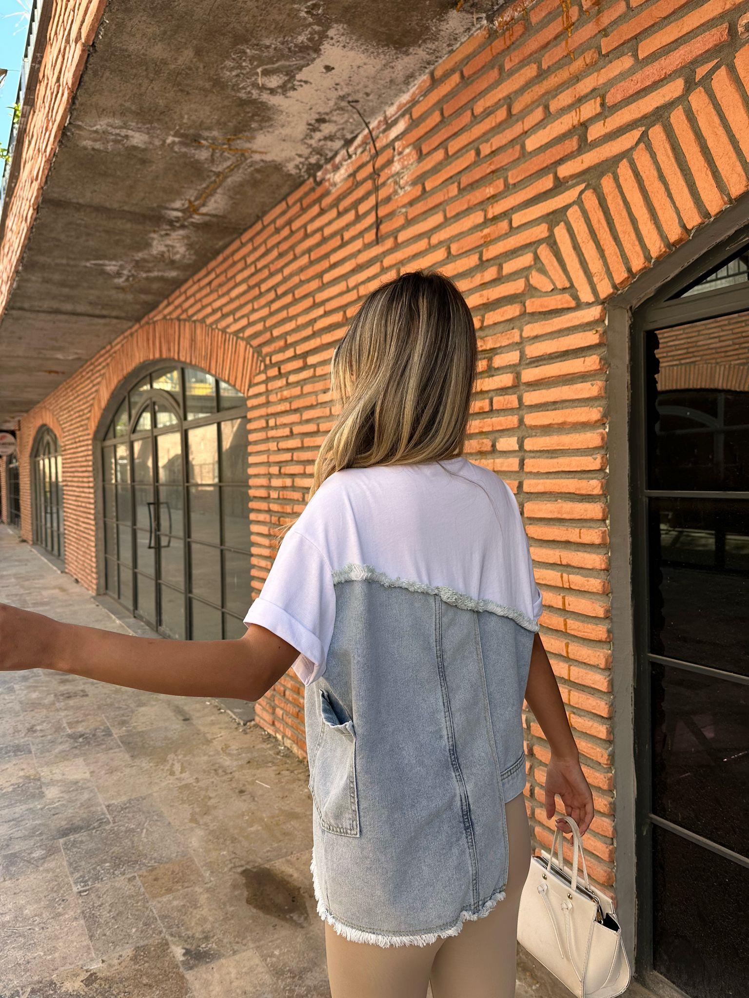 Kısa Kollu Kot Detay Tasarım Sweat 07062183