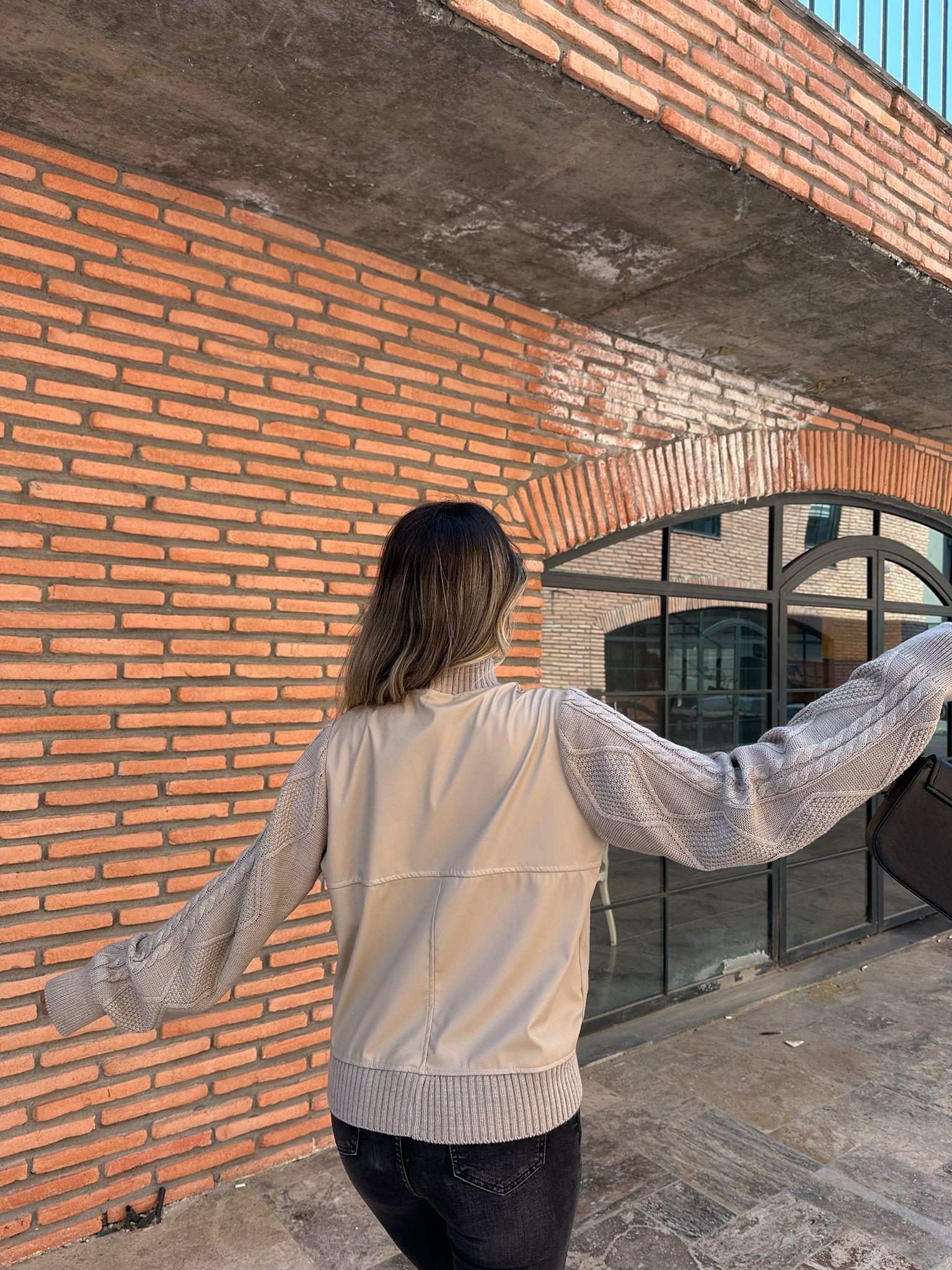 Kolları Selanik Örgü Krem Hırka 0706221
